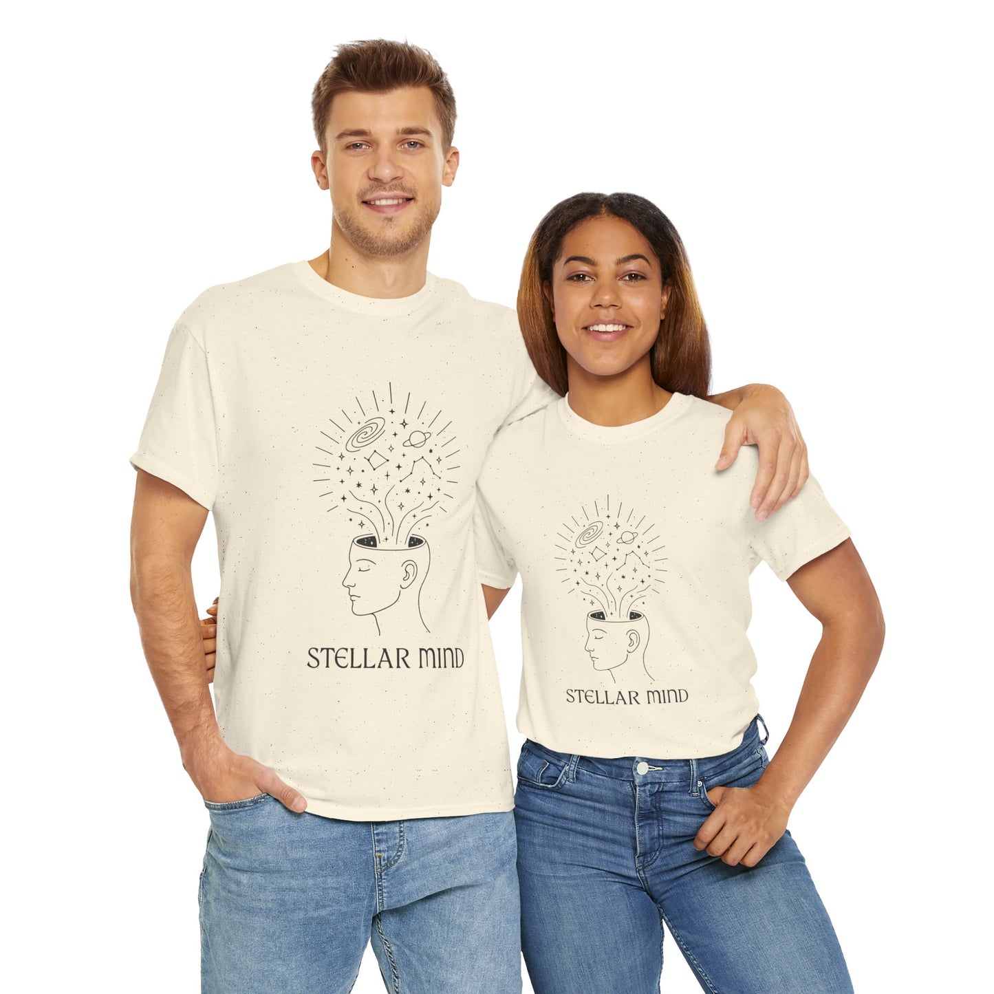 Stellar Mind Unisex T-Shirt, Cosmic Head Graphic Tee, Astrology Gift, Mindful Apparel, Universe Design Shirt, Spiritual Top