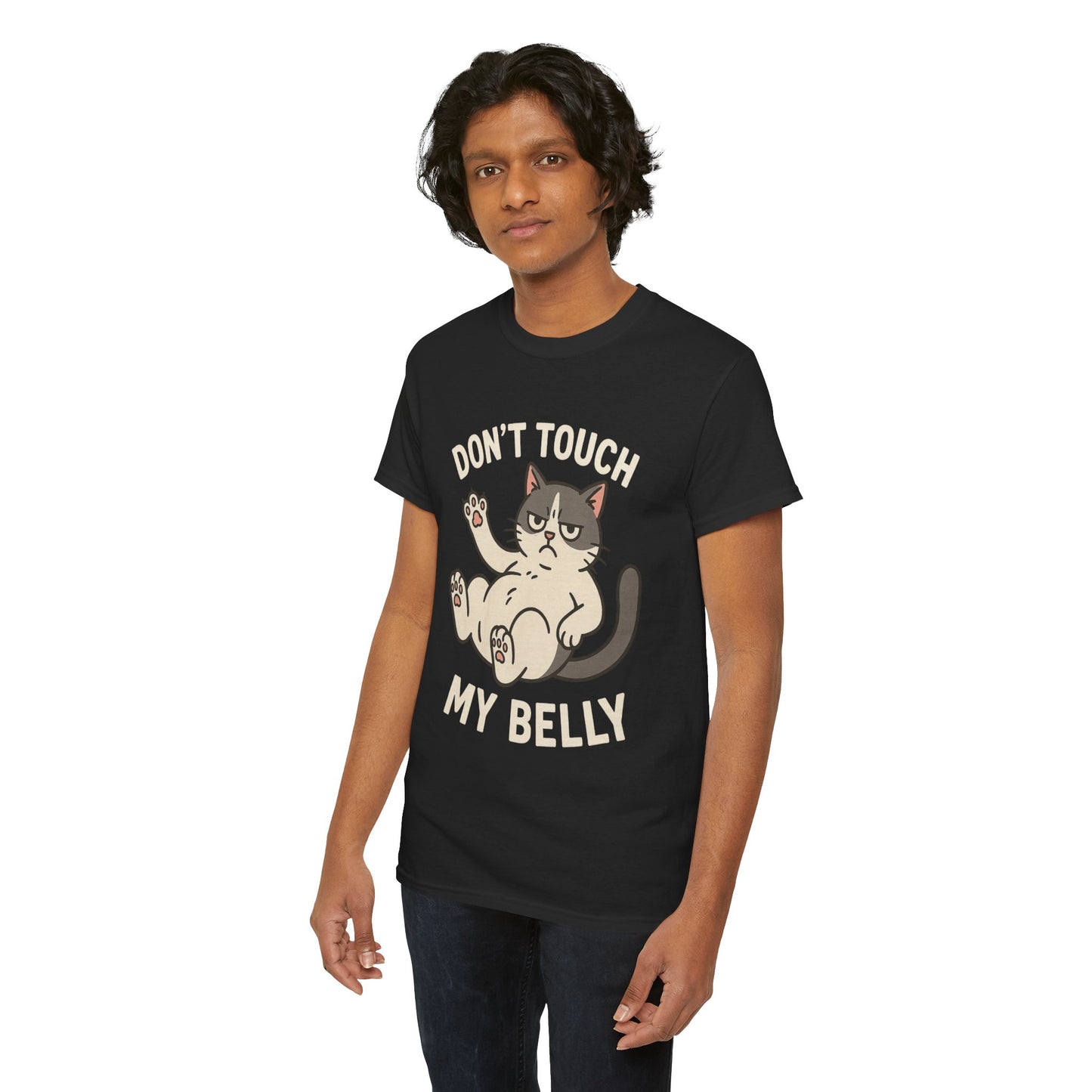 Dont Touch My Belly Cat Tee Grumpy Cat Graphic Shirt, Funny Unisex Gift
