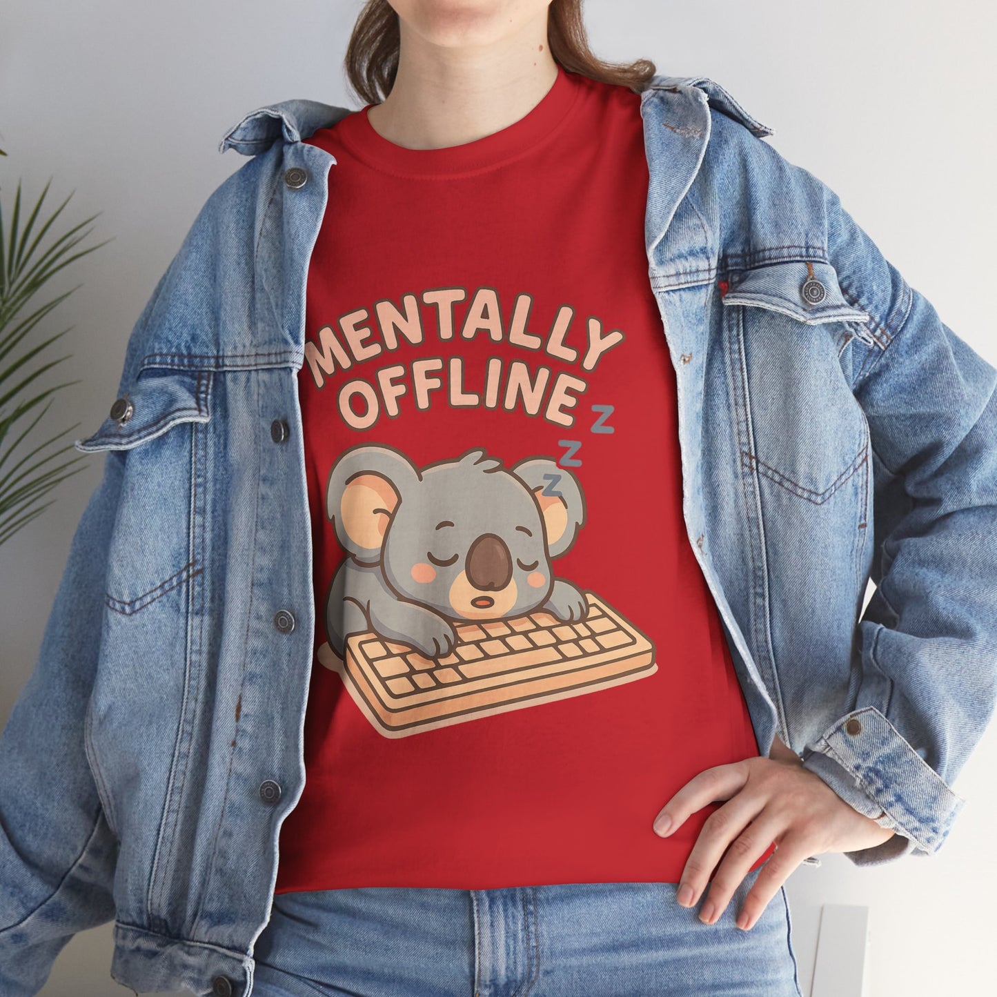Mentally Offline Koala Shirt - Chill Lazy Unisex Tee for Relaxed Vibes