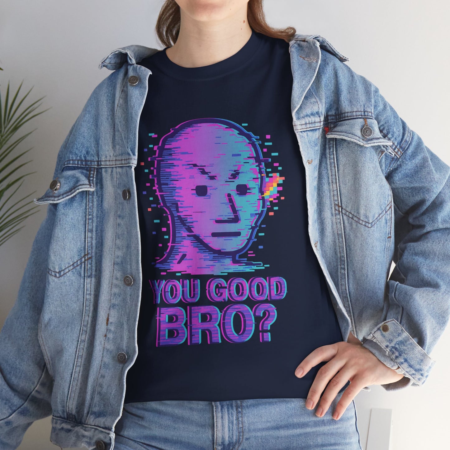 You Good Bro? Glitch Meme T-Shirt, Vaporwave NPC Shirt, Funny Unisex Graphic Tee, Digital Humor Gift, Gen Z Internet Culture Top