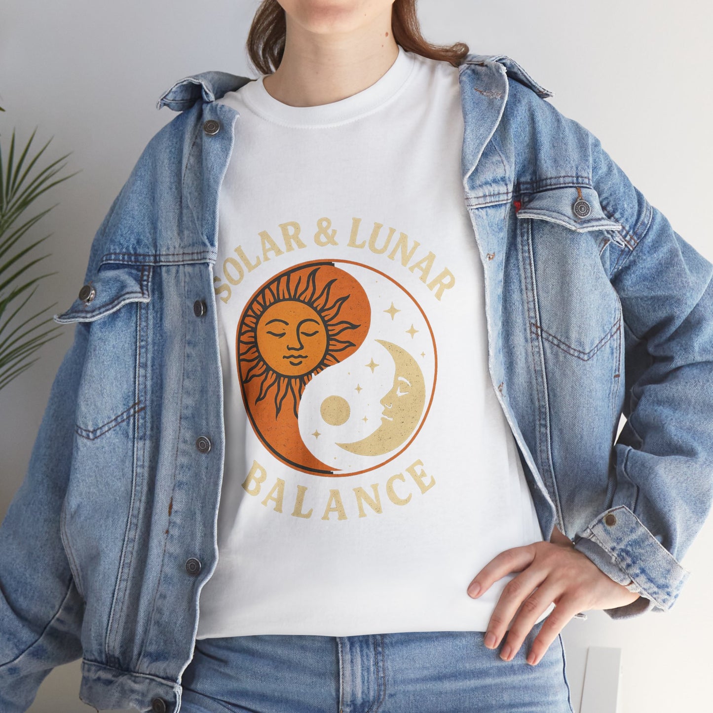 Solar & Lunar Balance T-Shirt - Yin Yang Sun and Moon Tee - Unisex Vintage Astrology Shirt - Retro Celestial Spiritual Gift