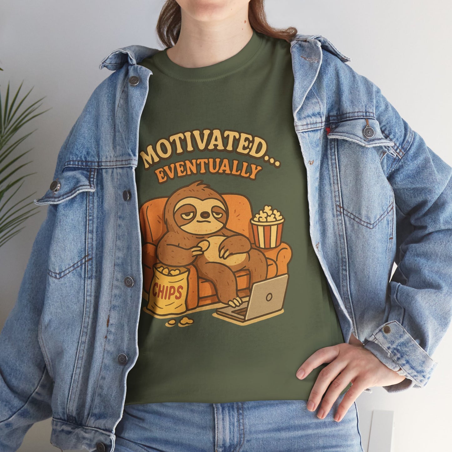 Sloth Running Team Shirt - Funny Lazy T-Shirt, Unisex Heavy Cotton Tee, Gift for Sloth Lovers, Chill Vibes Casual Graphic Tee