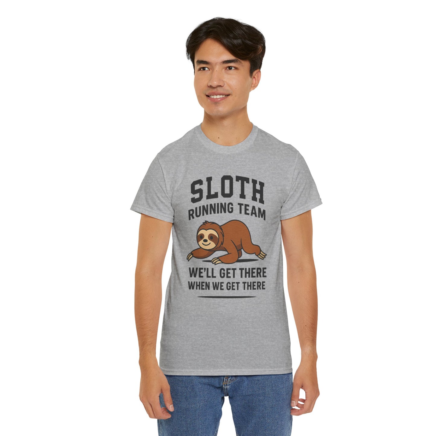 Sloth Running Team Shirt Funny Lazy Animal Tee Unisex Humor Gift Cool Fitness Top