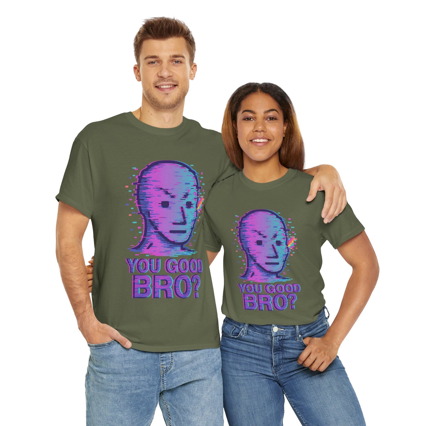 You Good Bro? Glitch Meme T-Shirt, Vaporwave NPC Shirt, Funny Unisex Graphic Tee, Digital Humor Gift, Gen Z Internet Culture Top