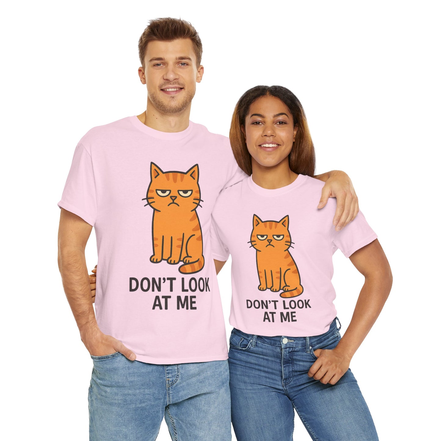 Grumpy Cat Tee - Don't Look At Me Shirt, Funny Gift for Cat Lovers, Unisex Graphic T-Shirt, Sassy Feline Humor, Casual Pet Lover Apparel