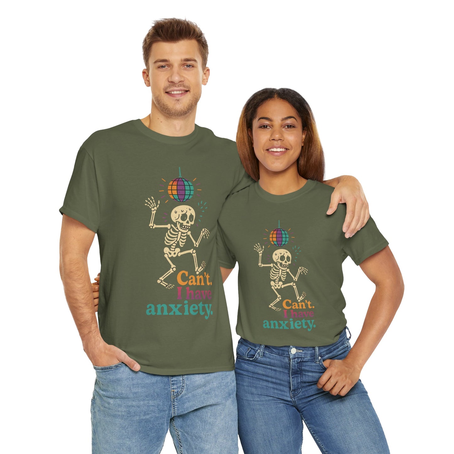 I Have Anxiety Shirt, Funny Dancing Skeleton Tee, Disco Party Meme Shirt, Social Anxiety Humor, Unisex Halloween Graphic