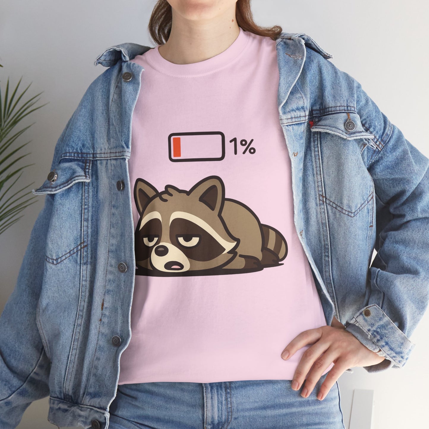 Sleepy Raccoon Tee, Funny Animal Shirt, Lazy Day Outfit, Cozy Gift, Unisex Cotton Tee
