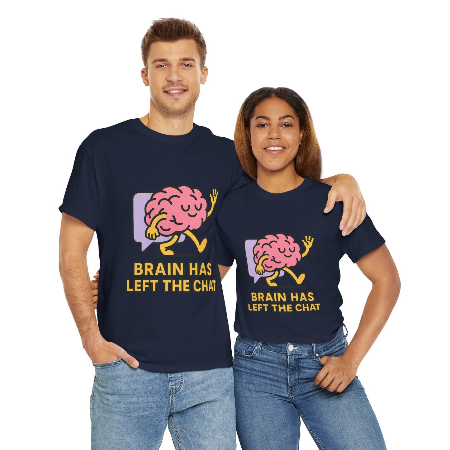 Brain Has Left The Chat T-Shirt, Funny Walking Brain Tee, Quirky Meme Shirt, Digital Humor, Gen Z Gift, Casual Unisex Graphic Top