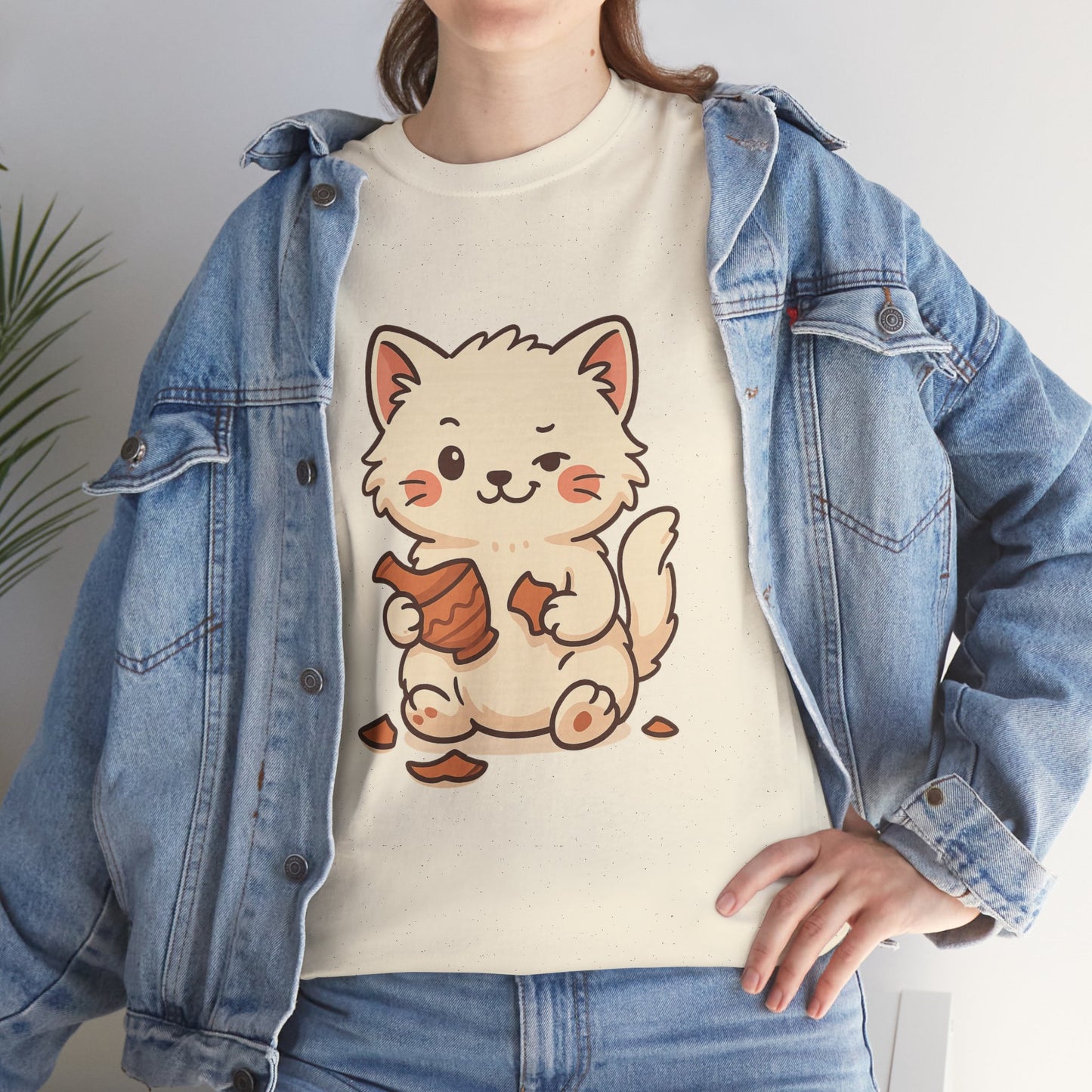 Cute Naughty Cat T-Shirt - Funny Kawaii Cat Shirt for Pet Lovers, Paws & Claws Collection