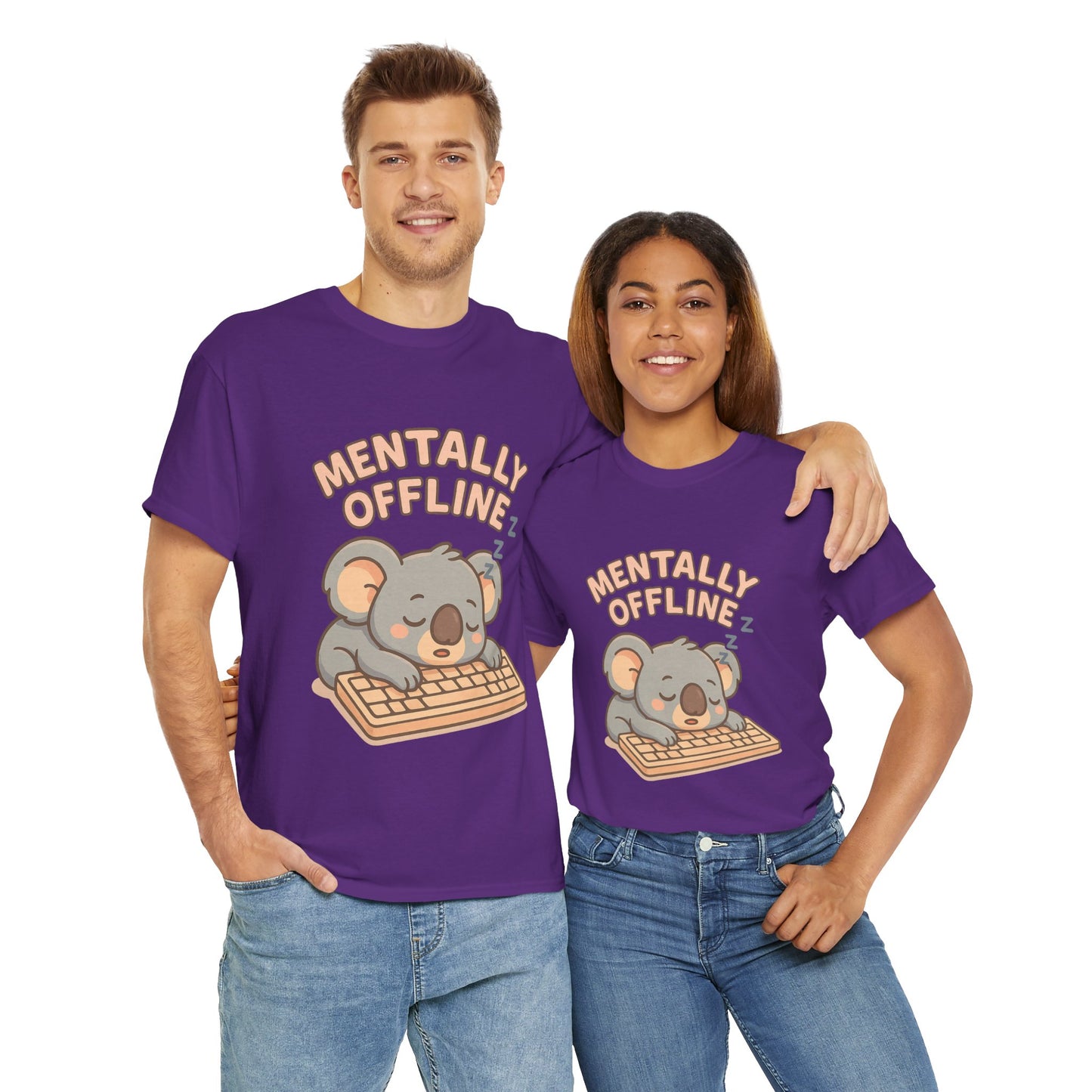 Mentally Offline Koala Shirt - Chill Lazy Unisex Tee for Relaxed Vibes