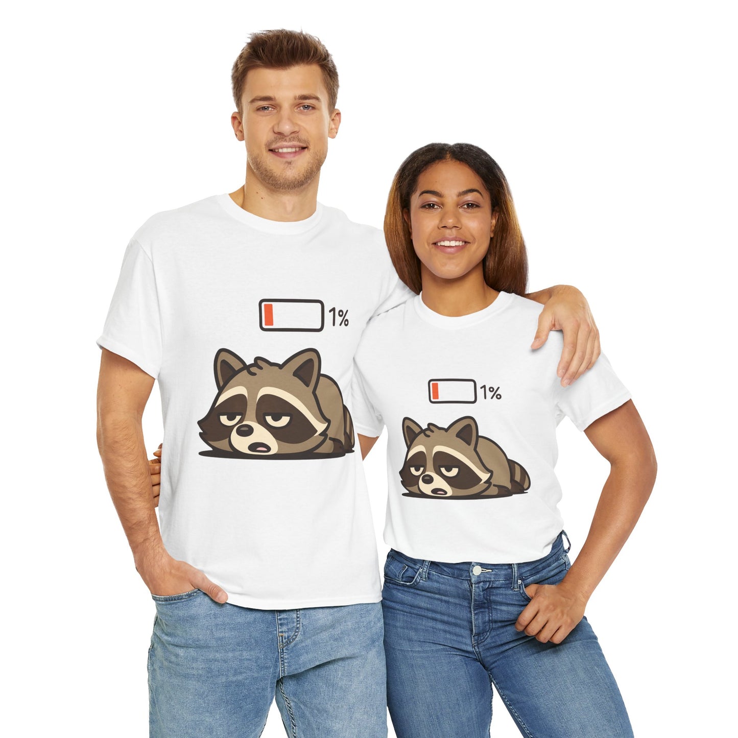 Sleepy Raccoon Tee, Funny Animal Shirt, Lazy Day Outfit, Cozy Gift, Unisex Cotton Tee