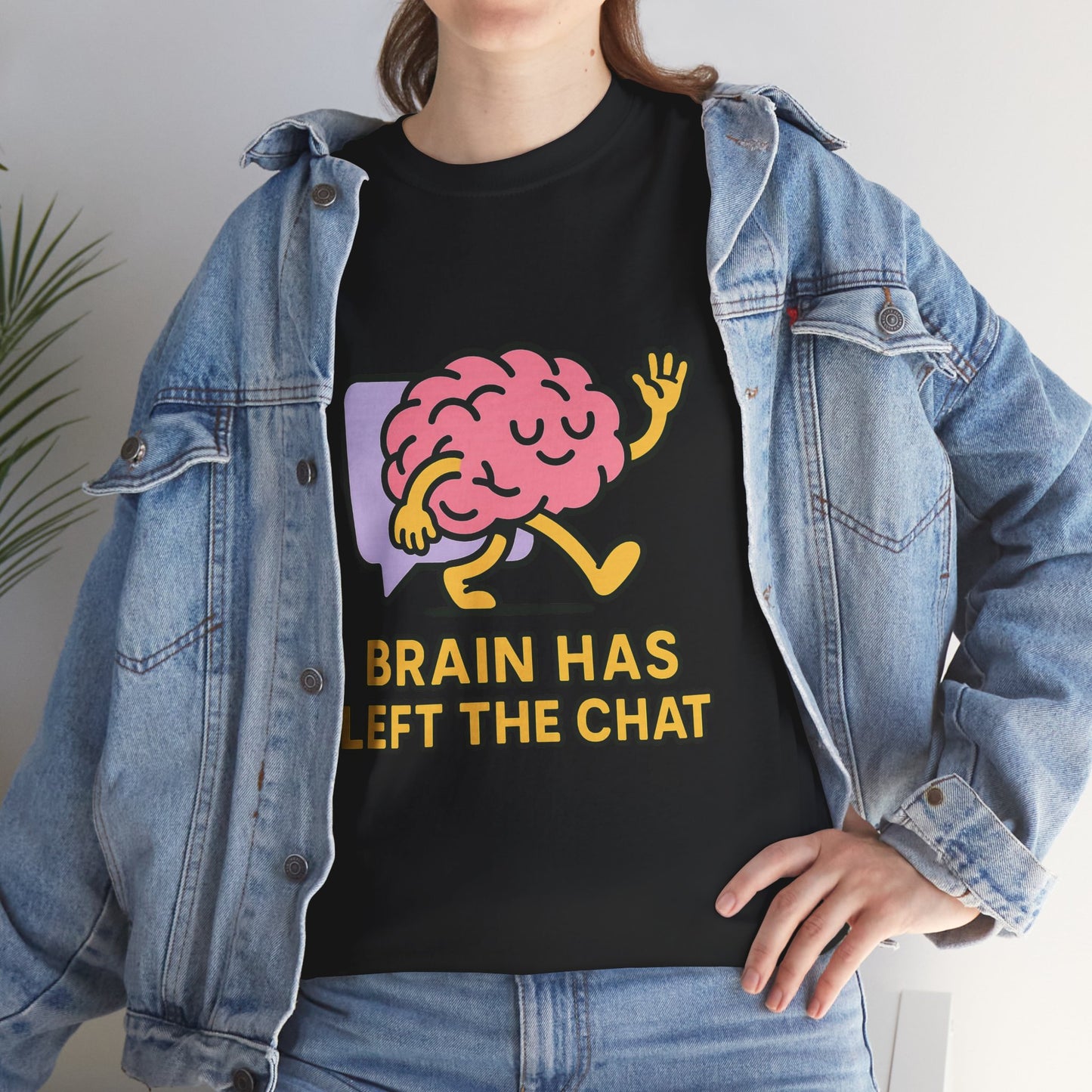 Brain Has Left The Chat T-Shirt, Funny Walking Brain Tee, Quirky Meme Shirt, Digital Humor, Gen Z Gift, Casual Unisex Graphic Top