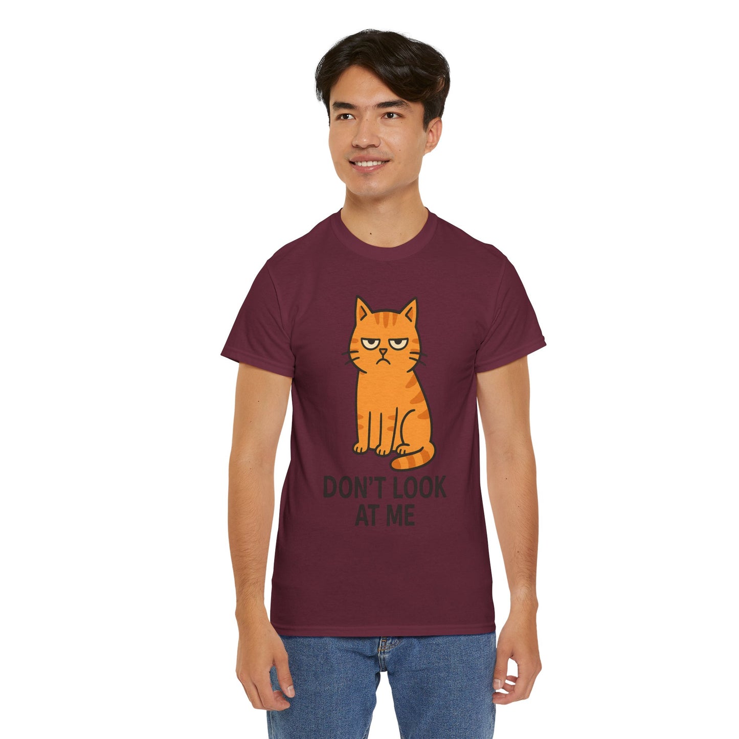 Grumpy Cat Tee - Don't Look At Me Shirt, Funny Gift for Cat Lovers, Unisex Graphic T-Shirt, Sassy Feline Humor, Casual Pet Lover Apparel