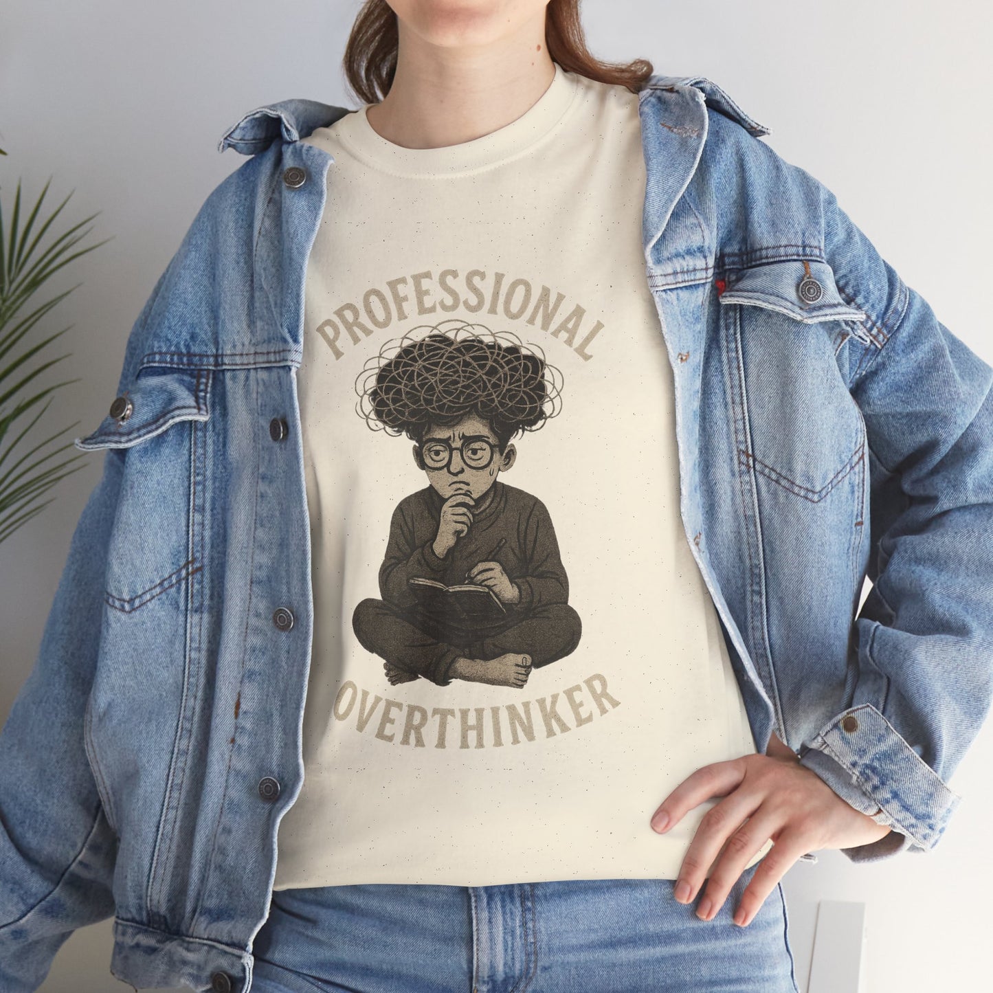 Professional Overthinker Shirt - Funny Thoughtful T-Shirt, Unisex Heavy Cotton Tee, Gift for Deep Thinkers, Casual Comfort Tee
