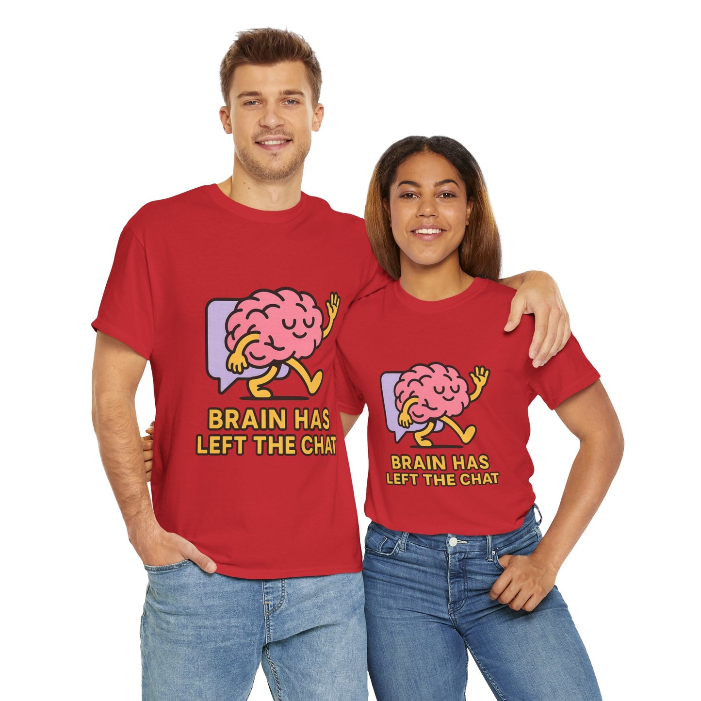 Brain Has Left The Chat T-Shirt, Funny Walking Brain Tee, Quirky Meme Shirt, Digital Humor, Gen Z Gift, Casual Unisex Graphic Top