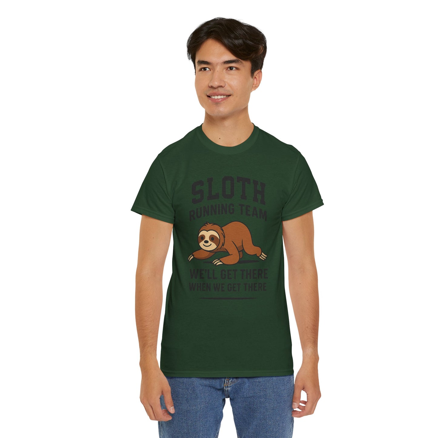 Sloth Running Team Shirt Funny Lazy Animal Tee Unisex Humor Gift Cool Fitness Top