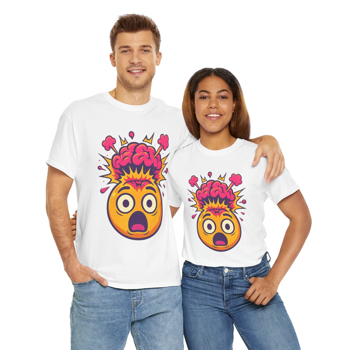 Exploding Emoji T-Shirt, Emotional Damage Meme Tee, Funny Cartoon Shirt, Colorful Unisex Gift, Shocked Face Graphic