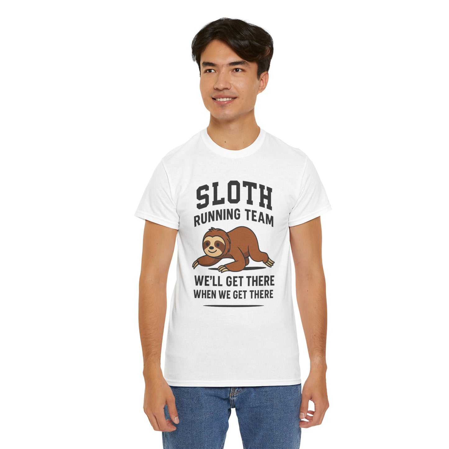 Sloth Running Team Shirt Funny Lazy Animal Tee Unisex Humor Gift Cool Fitness Top