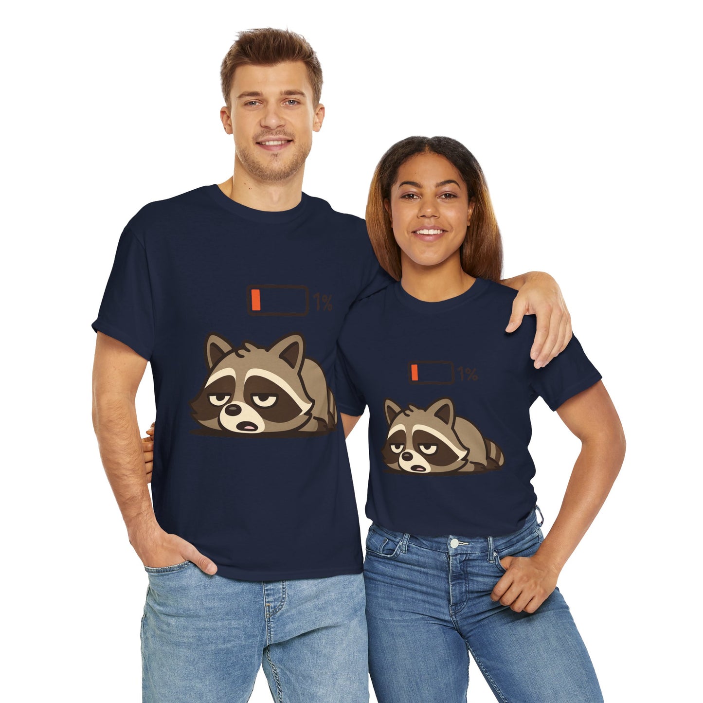 Sleepy Raccoon Tee, Funny Animal Shirt, Lazy Day Outfit, Cozy Gift, Unisex Cotton Tee