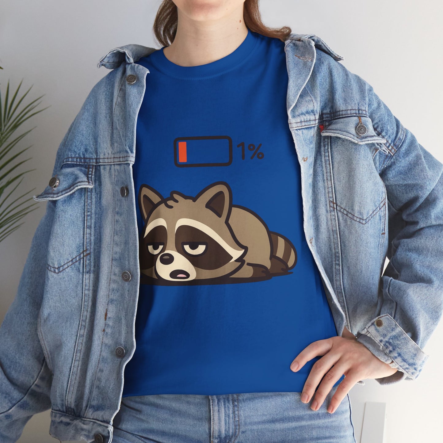 Sleepy Raccoon Tee, Funny Animal Shirt, Lazy Day Outfit, Cozy Gift, Unisex Cotton Tee