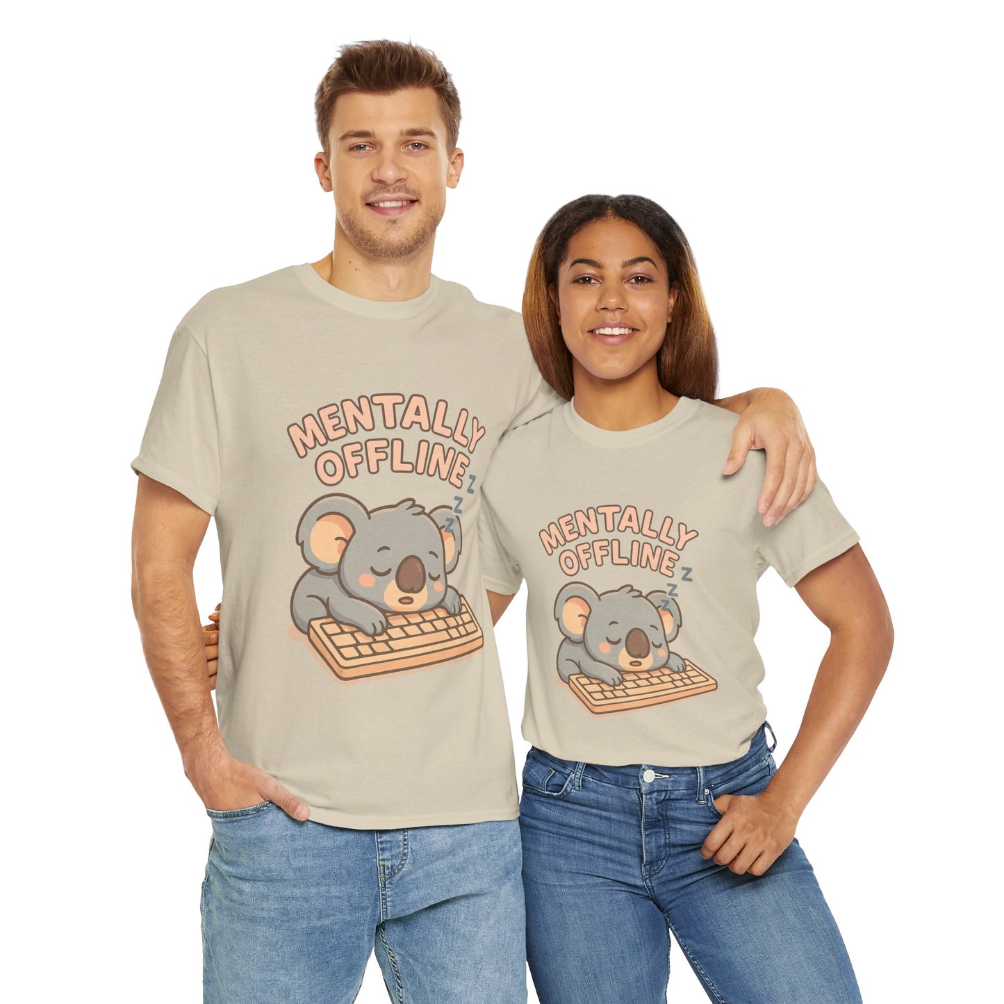 Mentally Offline Koala Shirt - Chill Lazy Unisex Tee for Relaxed Vibes