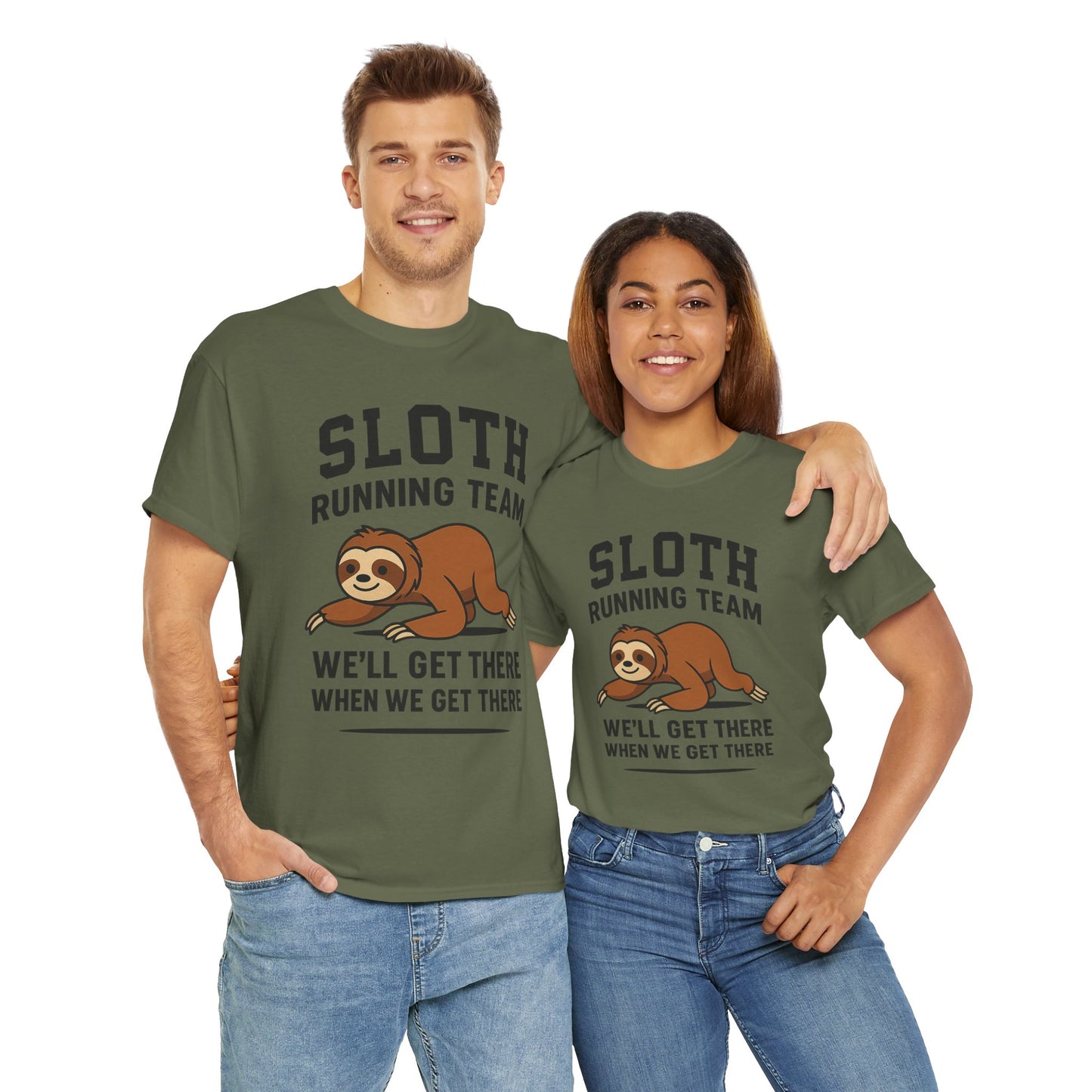 Sloth Running Team Shirt Funny Lazy Animal Tee Unisex Humor Gift Cool Fitness Top