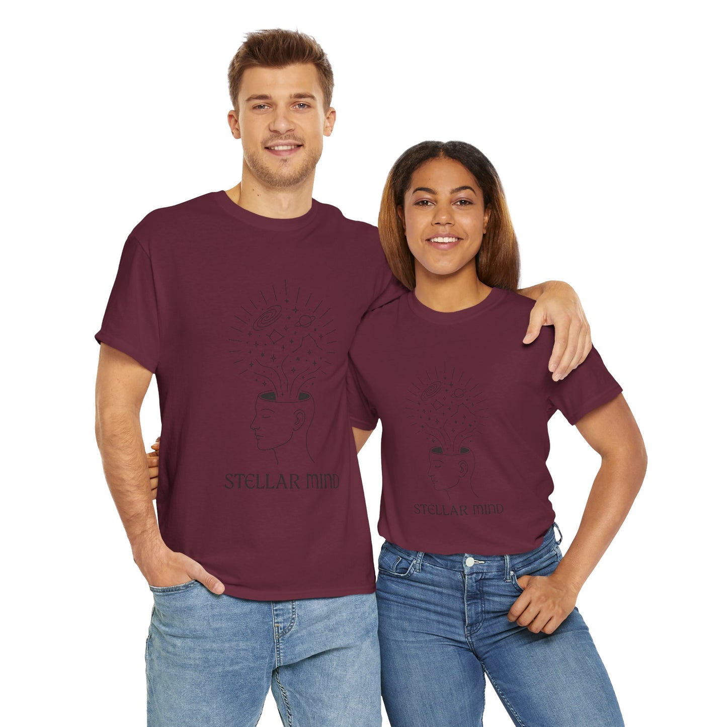 Stellar Mind Unisex T-Shirt, Cosmic Head Graphic Tee, Astrology Gift, Mindful Apparel, Universe Design Shirt, Spiritual Top