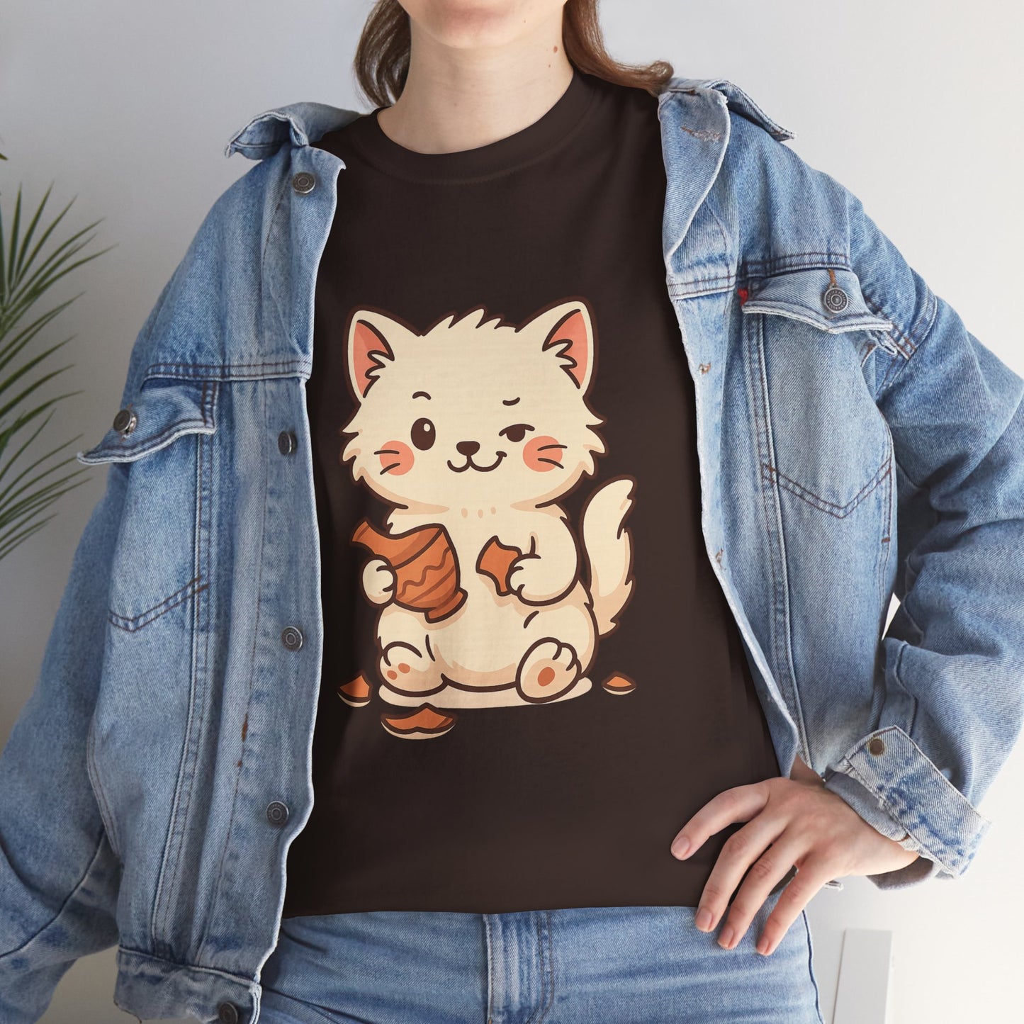 Cute Naughty Cat T-Shirt - Funny Kawaii Cat Shirt for Pet Lovers, Paws & Claws Collection