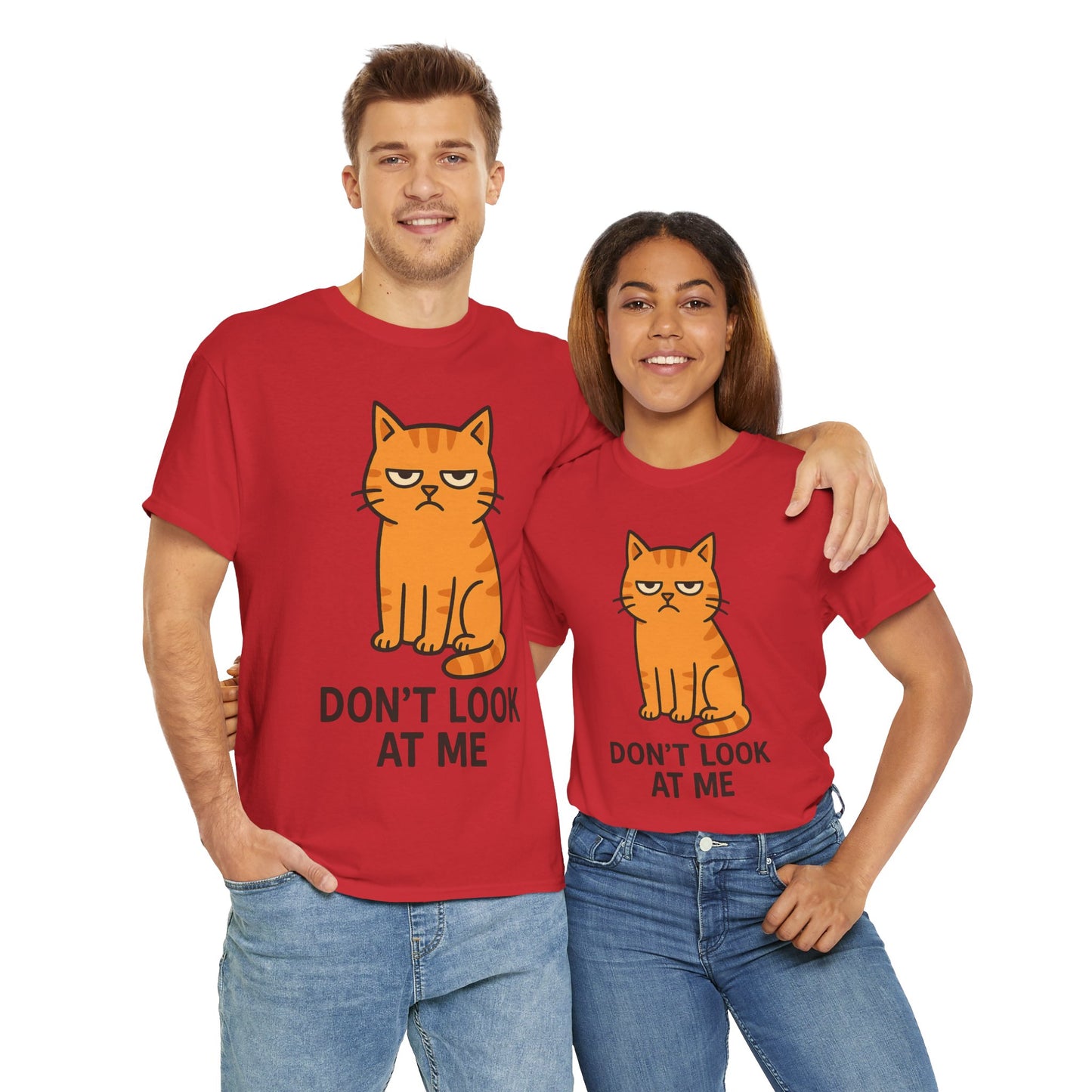 Grumpy Cat Tee - Don't Look At Me Shirt, Funny Gift for Cat Lovers, Unisex Graphic T-Shirt, Sassy Feline Humor, Casual Pet Lover Apparel