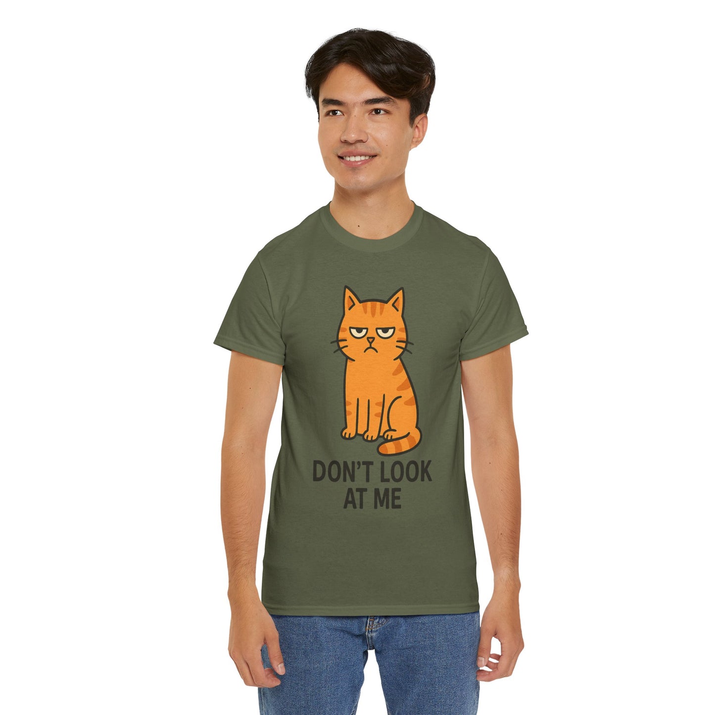 Grumpy Cat Tee - Don't Look At Me Shirt, Funny Gift for Cat Lovers, Unisex Graphic T-Shirt, Sassy Feline Humor, Casual Pet Lover Apparel