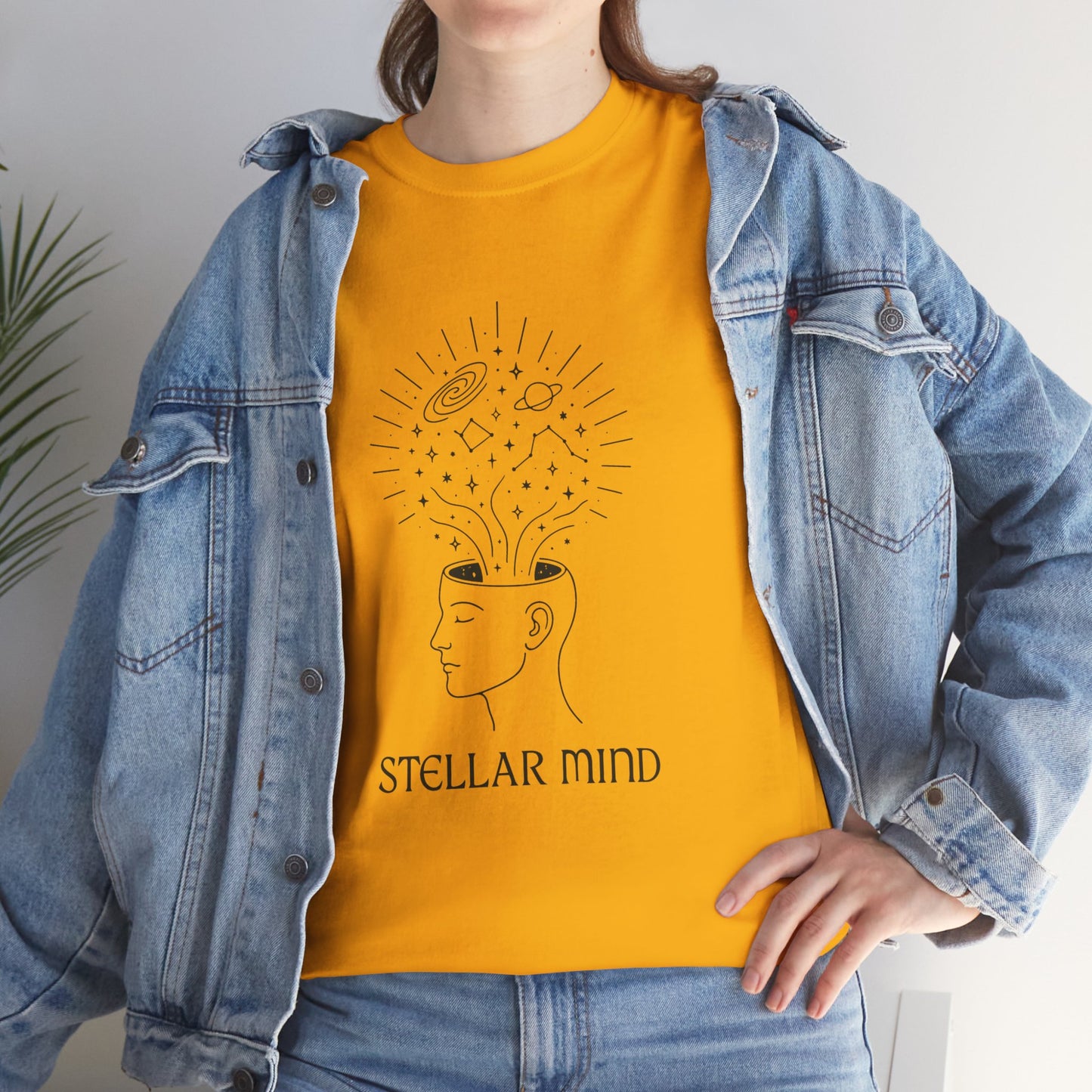 Stellar Mind Unisex T-Shirt, Cosmic Head Graphic Tee, Astrology Gift, Mindful Apparel, Universe Design Shirt, Spiritual Top