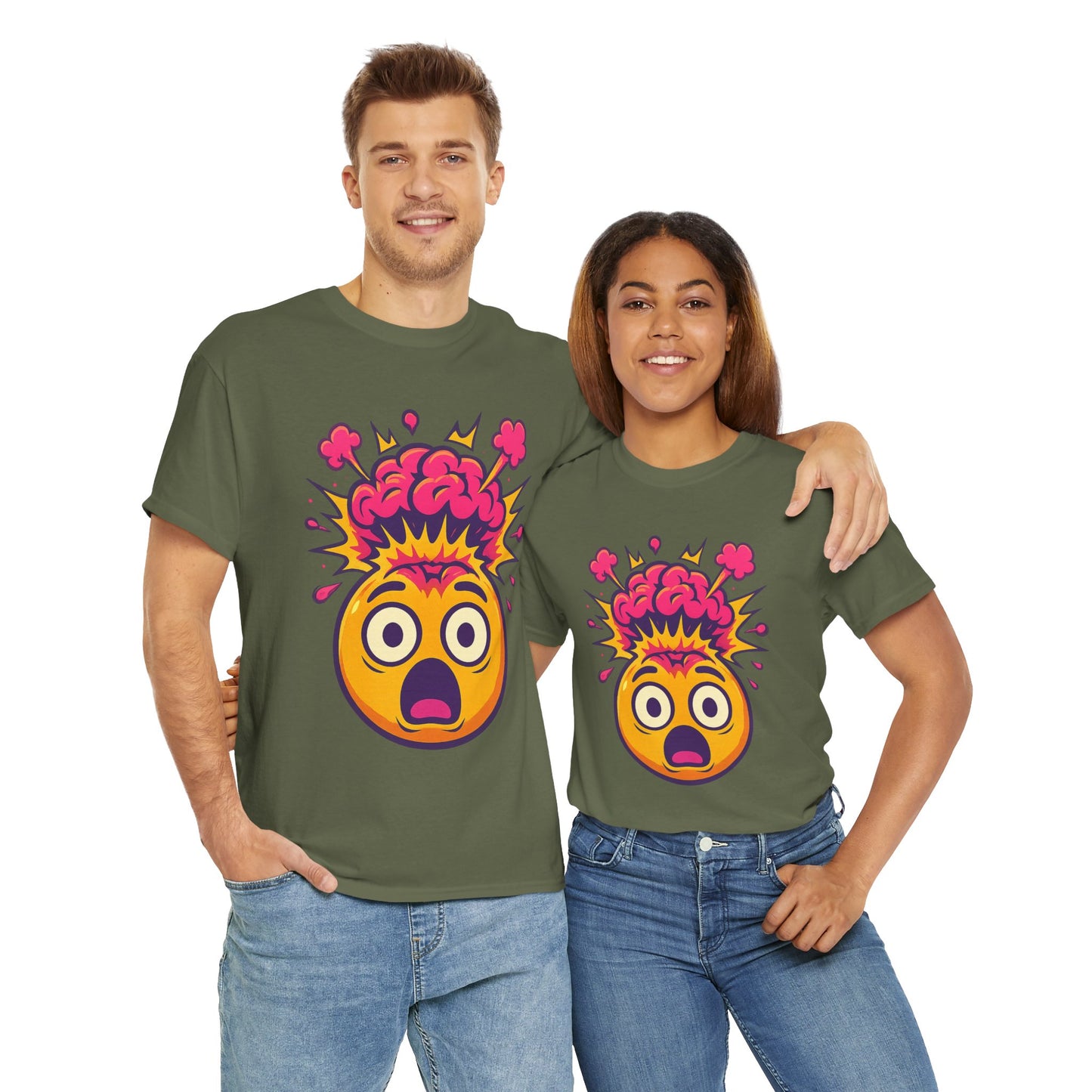 Exploding Emoji T-Shirt, Emotional Damage Meme Tee, Funny Cartoon Shirt, Colorful Unisex Gift, Shocked Face Graphic