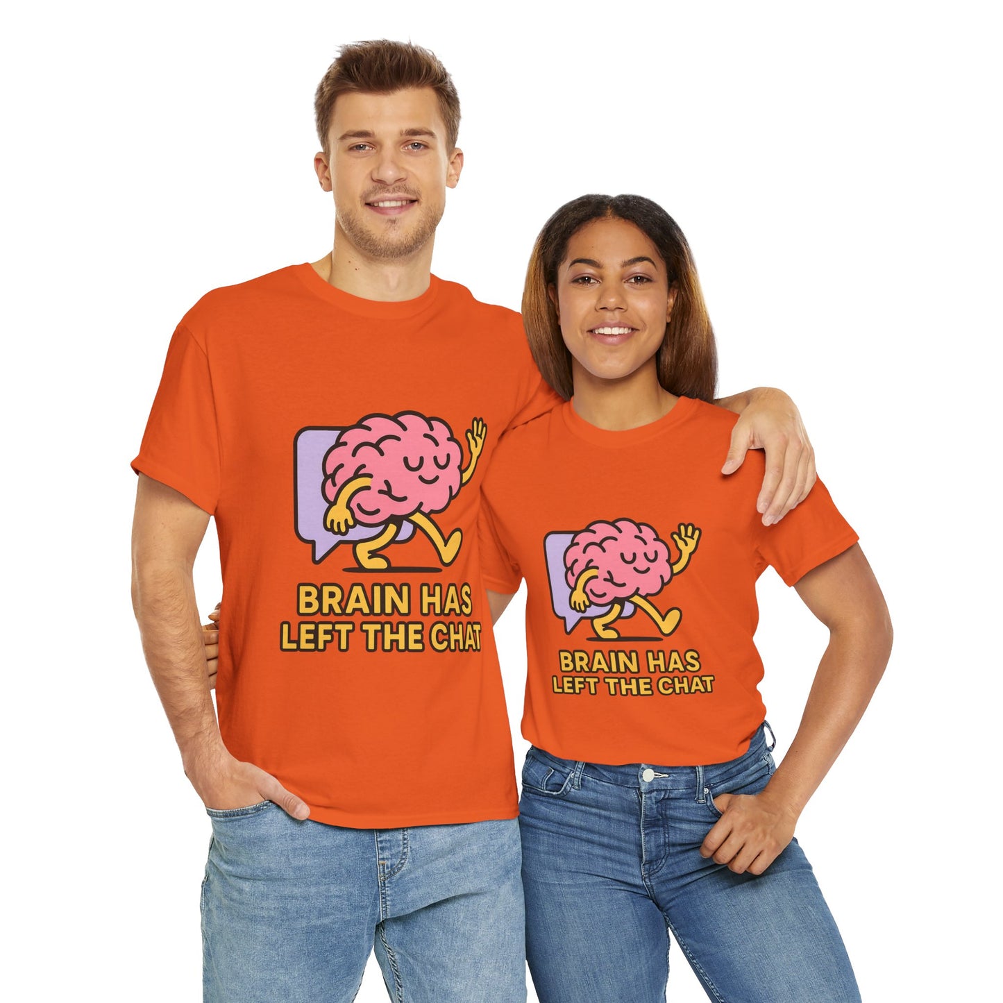 Brain Has Left The Chat T-Shirt, Funny Walking Brain Tee, Quirky Meme Shirt, Digital Humor, Gen Z Gift, Casual Unisex Graphic Top