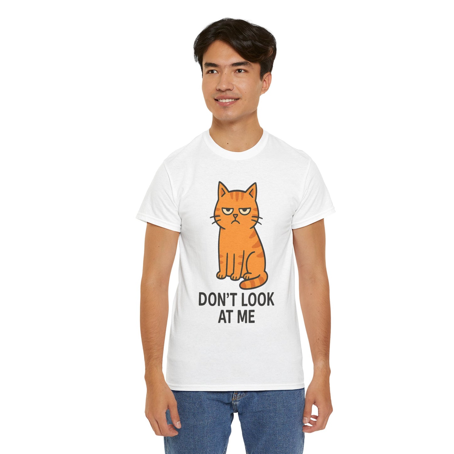 Grumpy Cat Tee - Don't Look At Me Shirt, Funny Gift for Cat Lovers, Unisex Graphic T-Shirt, Sassy Feline Humor, Casual Pet Lover Apparel