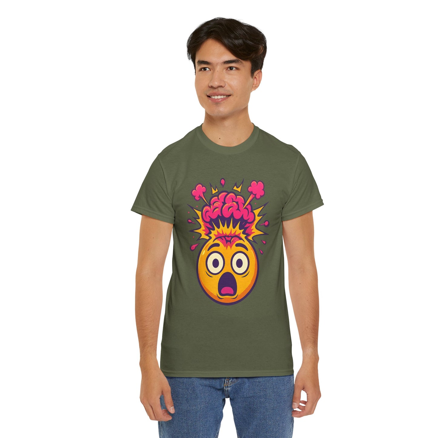 Exploding Emoji T-Shirt, Emotional Damage Meme Tee, Funny Cartoon Shirt, Colorful Unisex Gift, Shocked Face Graphic