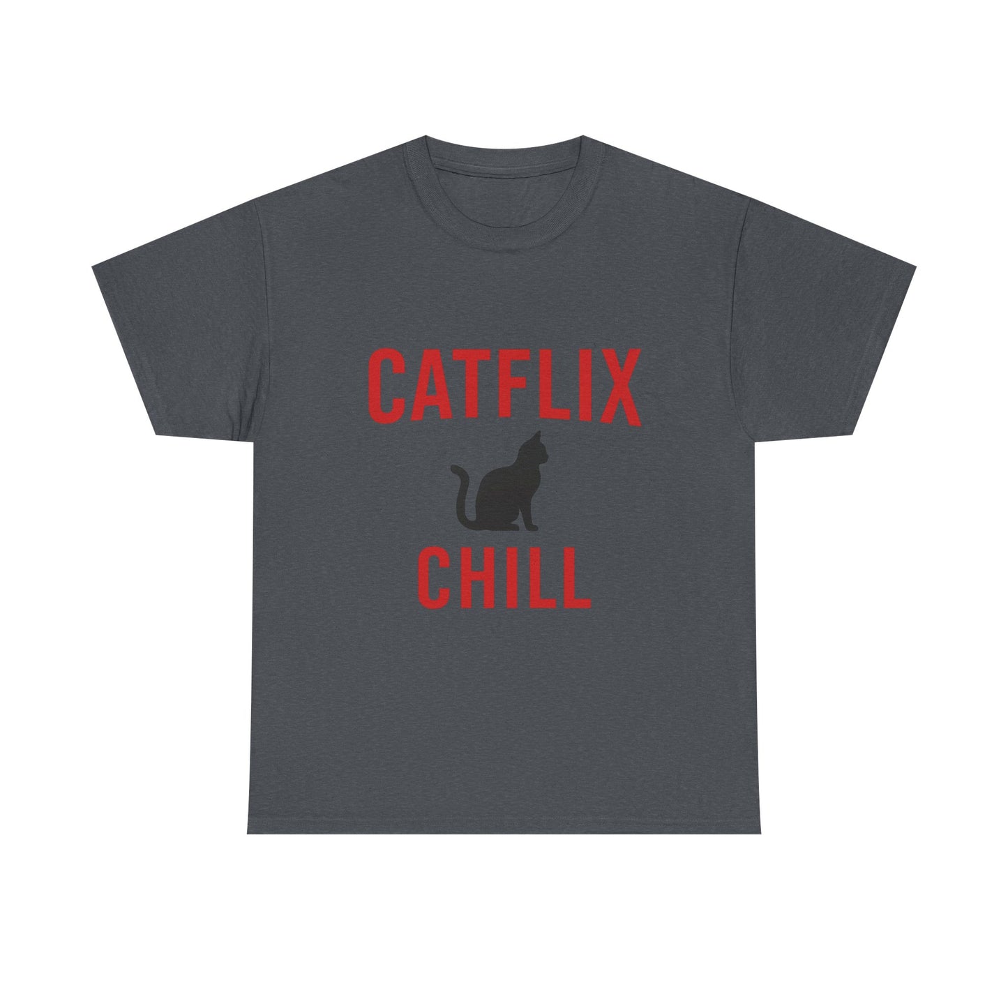 Catflix & Chill T-Shirt – Funny Cat Meme Shirt – Cozy Netflix Parody Tee – Unisex Cat Lover Gift