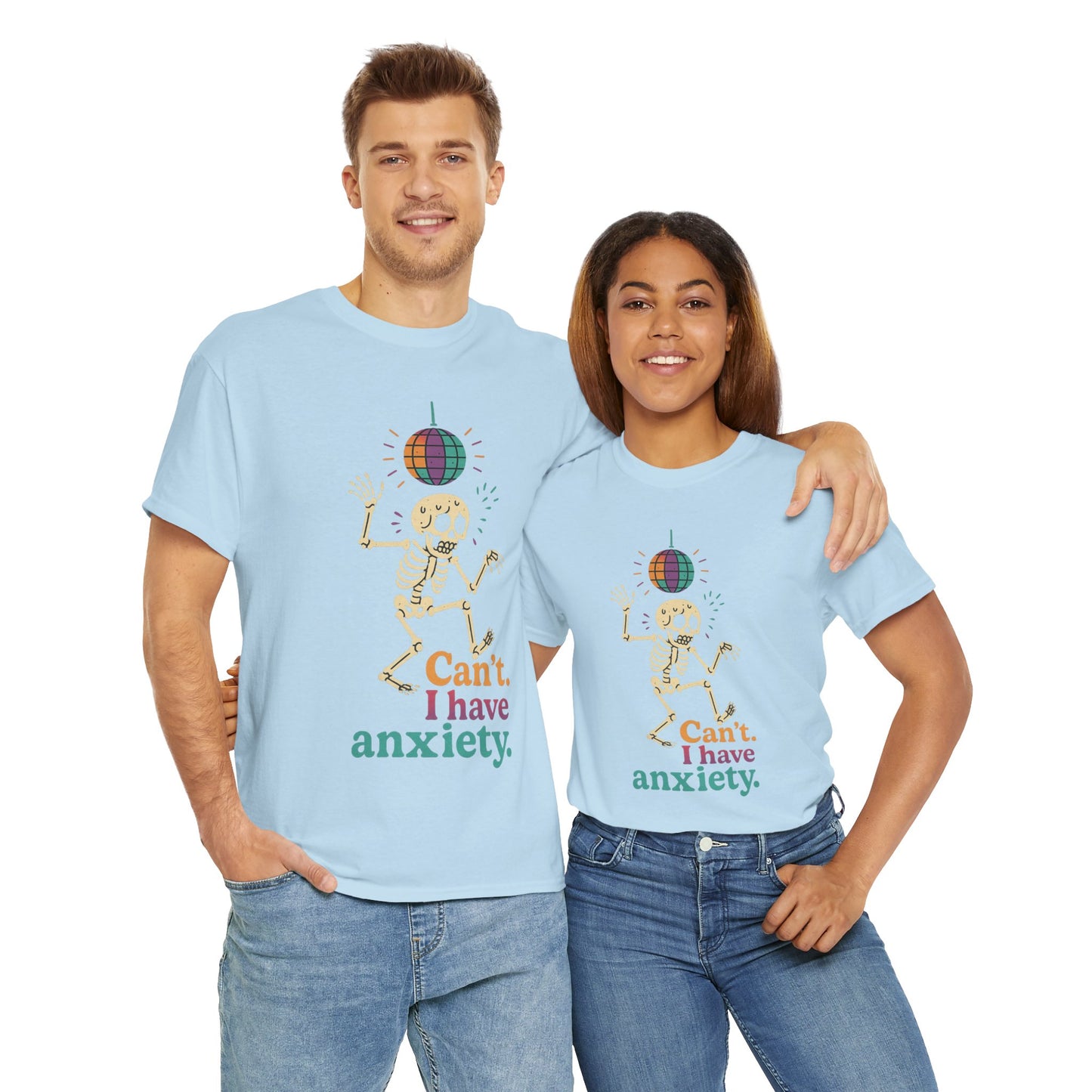 I Have Anxiety Shirt, Funny Dancing Skeleton Tee, Disco Party Meme Shirt, Social Anxiety Humor, Unisex Halloween Graphic