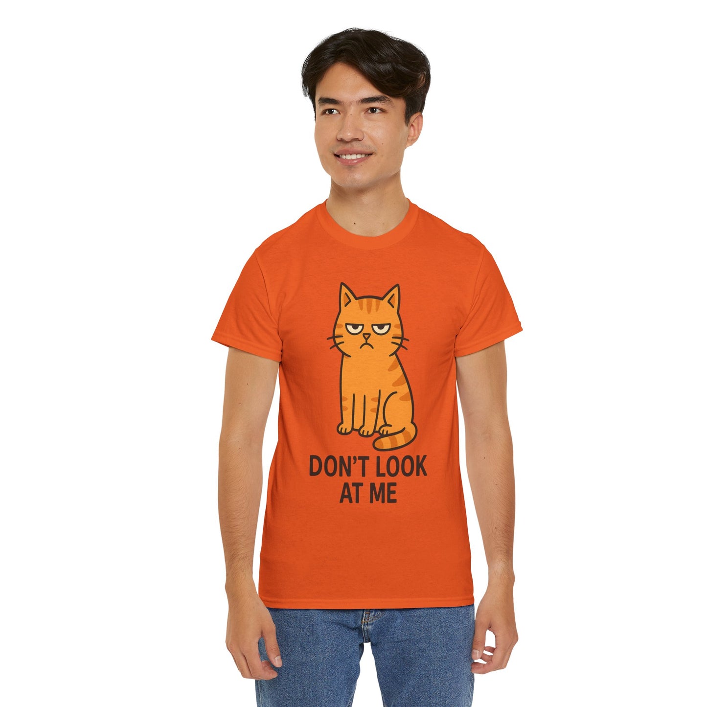 Grumpy Cat Tee - Don't Look At Me Shirt, Funny Gift for Cat Lovers, Unisex Graphic T-Shirt, Sassy Feline Humor, Casual Pet Lover Apparel
