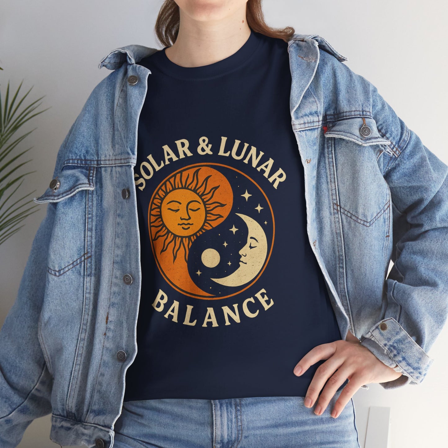 Solar & Lunar Balance T-Shirt - Yin Yang Sun and Moon Tee - Unisex Vintage Astrology Shirt - Retro Celestial Spiritual Gift
