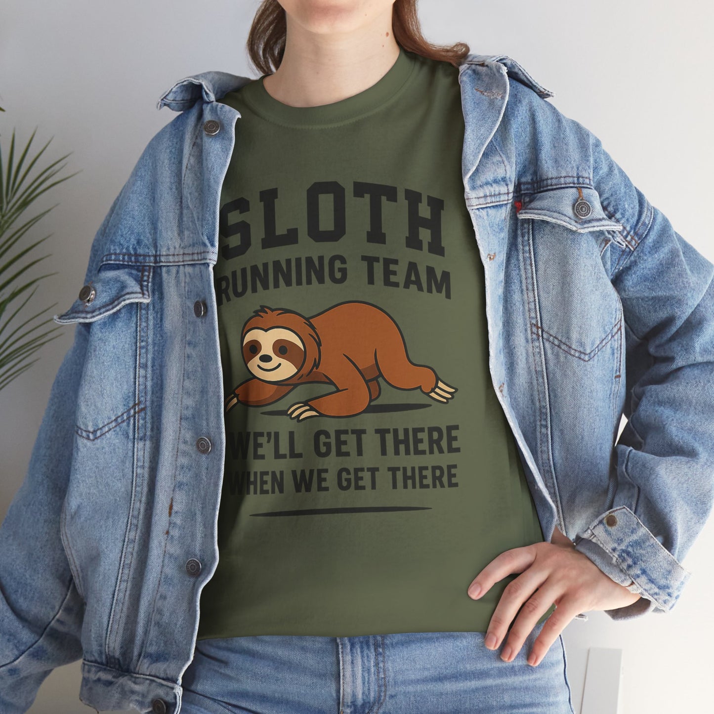 Sloth Running Team Shirt Funny Lazy Animal Tee Unisex Humor Gift Cool Fitness Top
