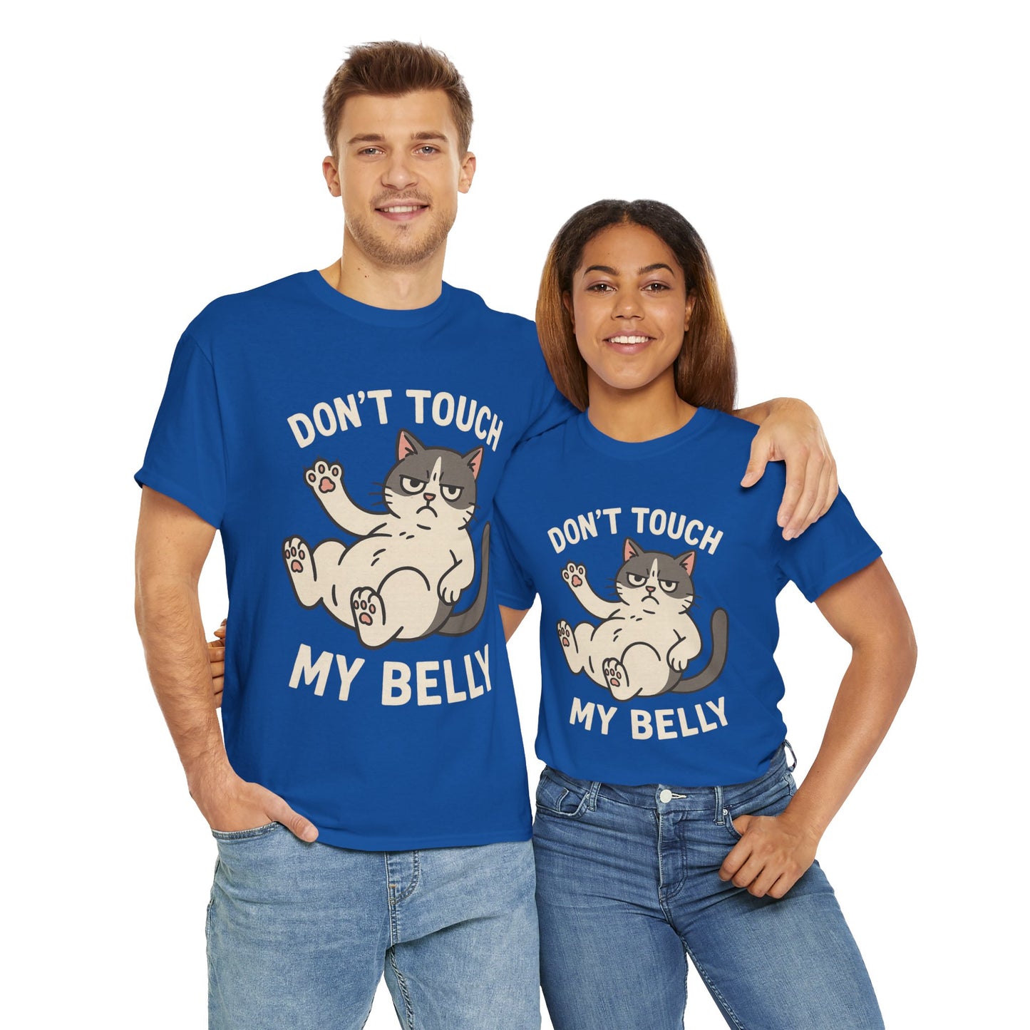 Dont Touch My Belly Cat Tee Grumpy Cat Graphic Shirt, Funny Unisex Gift