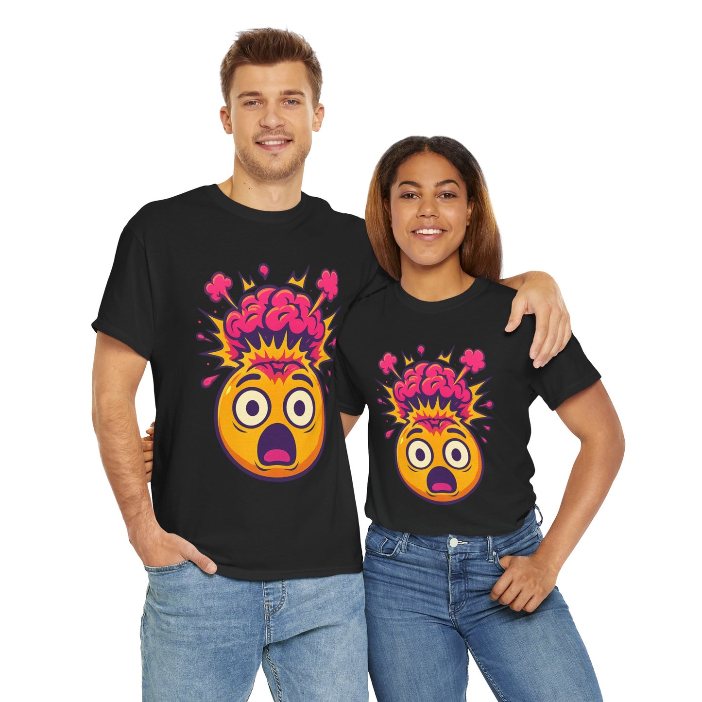 Exploding Emoji T-Shirt, Emotional Damage Meme Tee, Funny Cartoon Shirt, Colorful Unisex Gift, Shocked Face Graphic