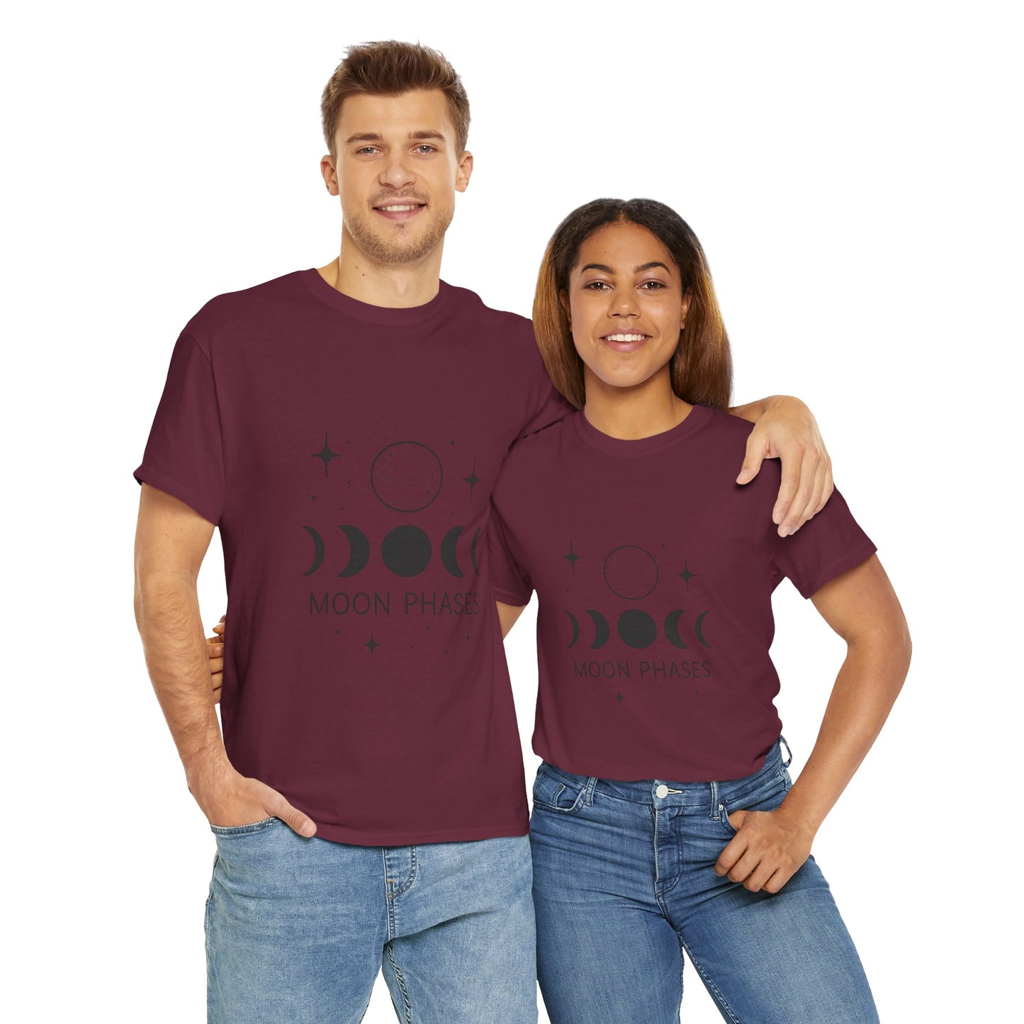 Moon Phases Unisex T-Shirt - Astrology Shirt, Celestial Tee, Spiritual Gift, Starry Night Apparel, Lunar Lover Gift