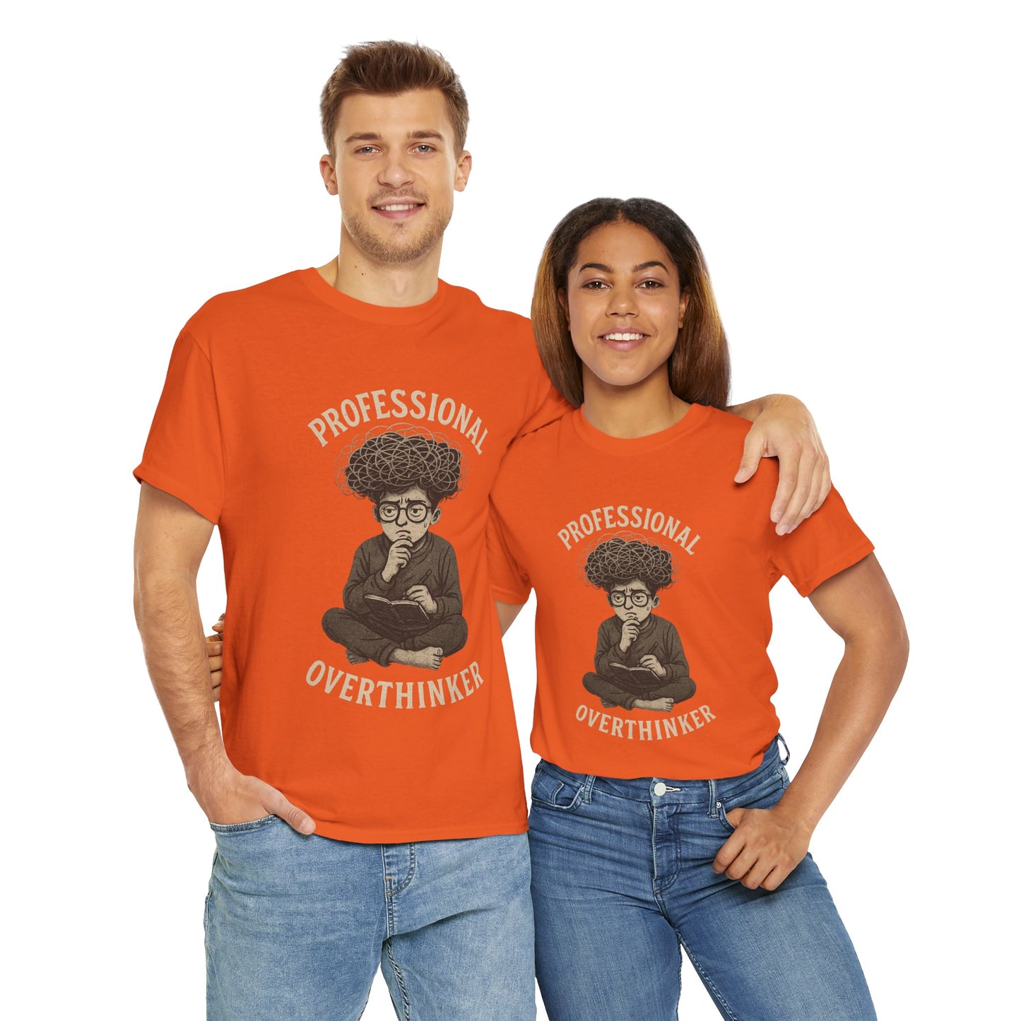 Professional Overthinker Shirt - Funny Thoughtful T-Shirt, Unisex Heavy Cotton Tee, Gift for Deep Thinkers, Casual Comfort Tee
