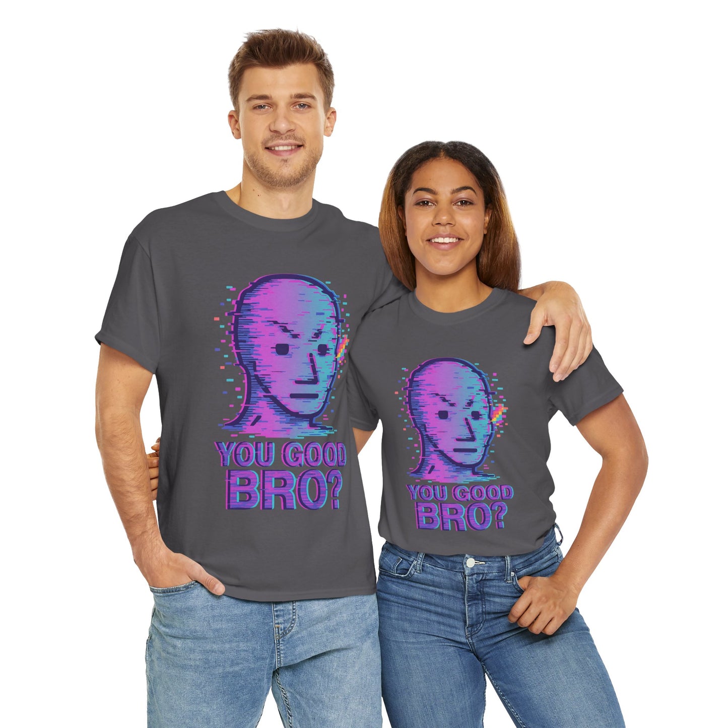 You Good Bro? Glitch Meme T-Shirt, Vaporwave NPC Shirt, Funny Unisex Graphic Tee, Digital Humor Gift, Gen Z Internet Culture Top