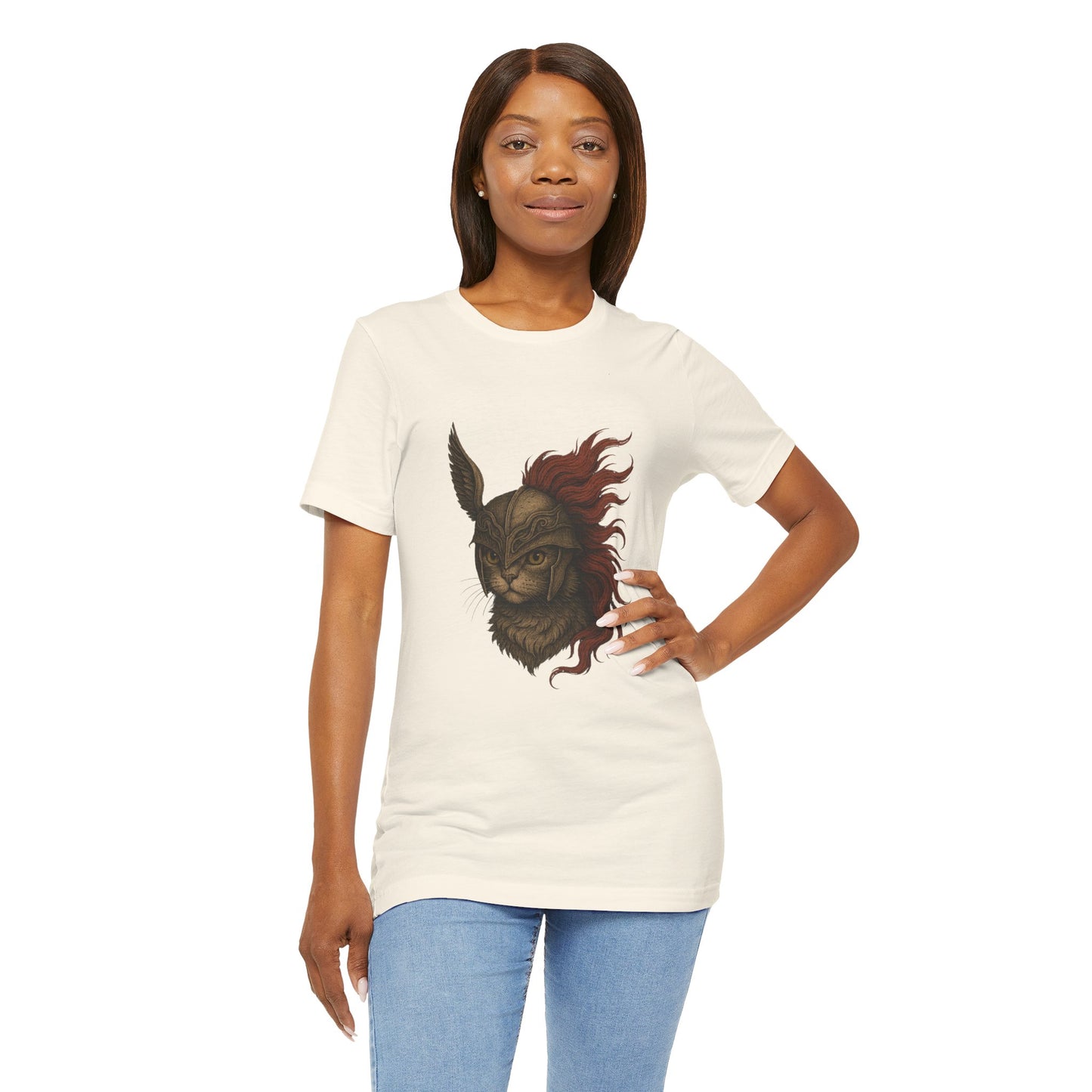 Malenia Cat Helmet Tee - Fantasy Cat T-Shirt, Elden Ring Inspired Shirt, Gamer Gift