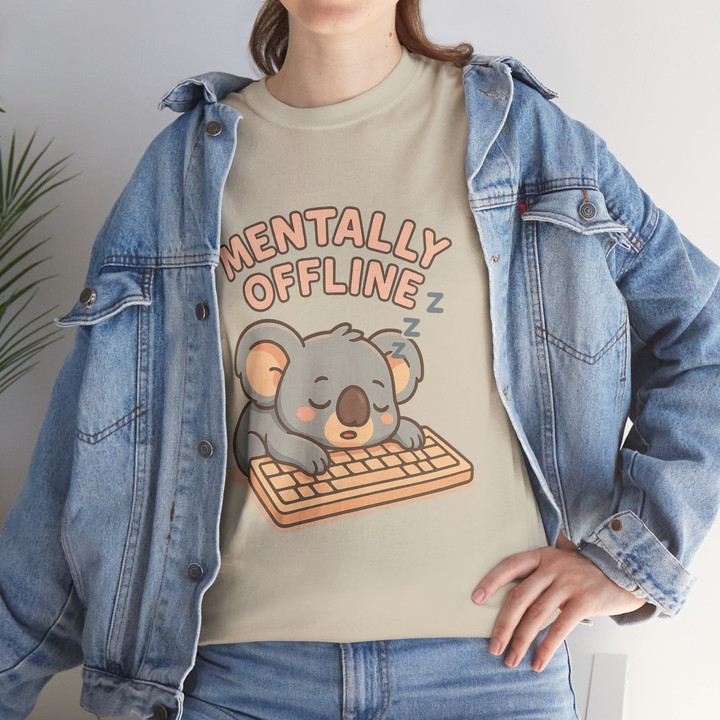 Mentally Offline Koala Shirt - Chill Lazy Unisex Tee for Relaxed Vibes