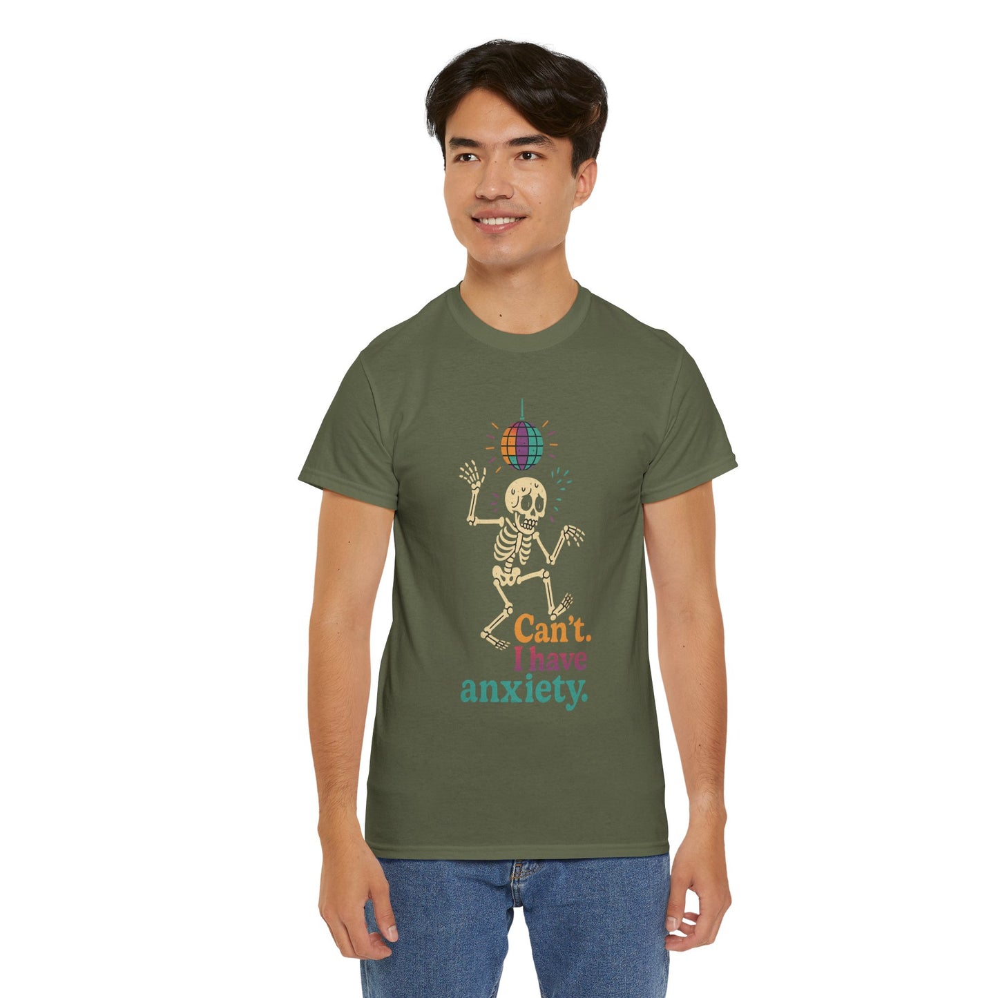 I Have Anxiety Shirt, Funny Dancing Skeleton Tee, Disco Party Meme Shirt, Social Anxiety Humor, Unisex Halloween Graphic