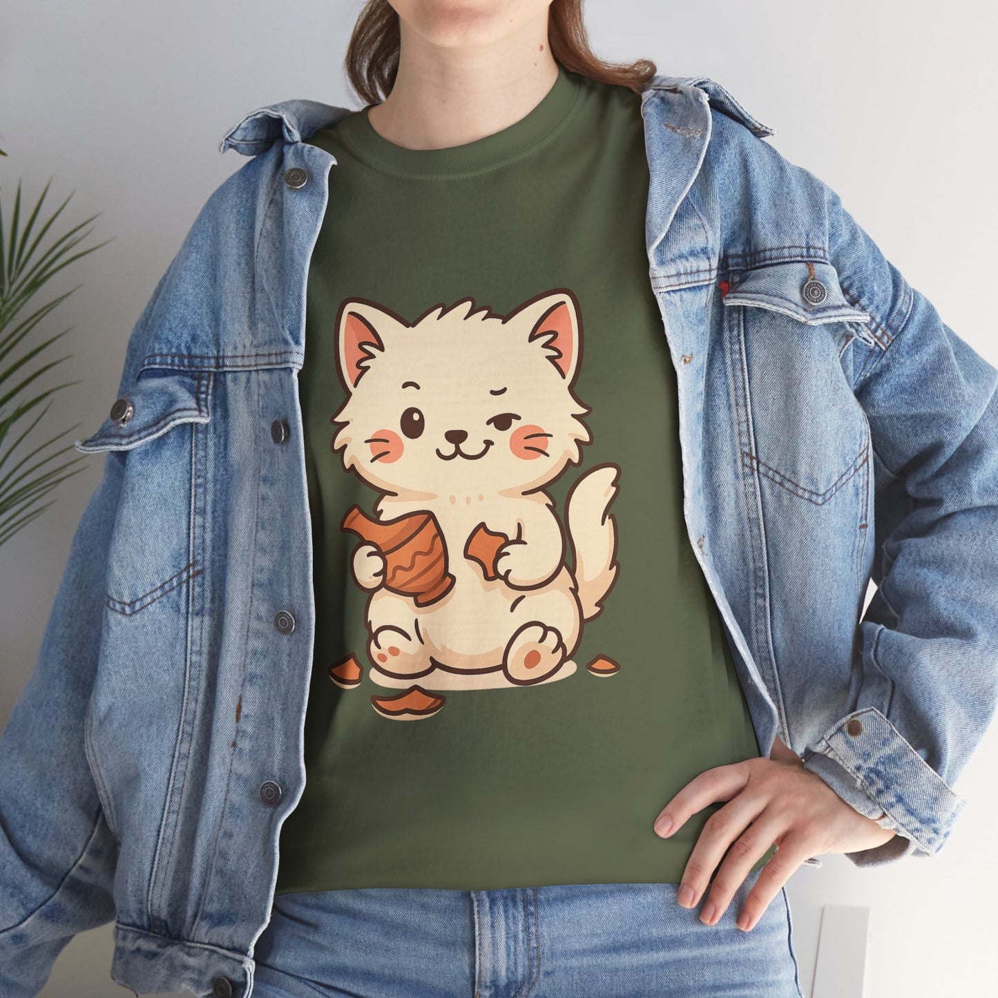Cute Naughty Cat T-Shirt - Funny Kawaii Cat Shirt for Pet Lovers, Paws & Claws Collection