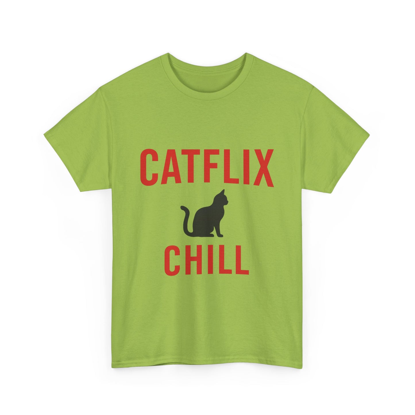 Catflix & Chill T-Shirt – Funny Cat Meme Shirt – Cozy Netflix Parody Tee – Unisex Cat Lover Gift